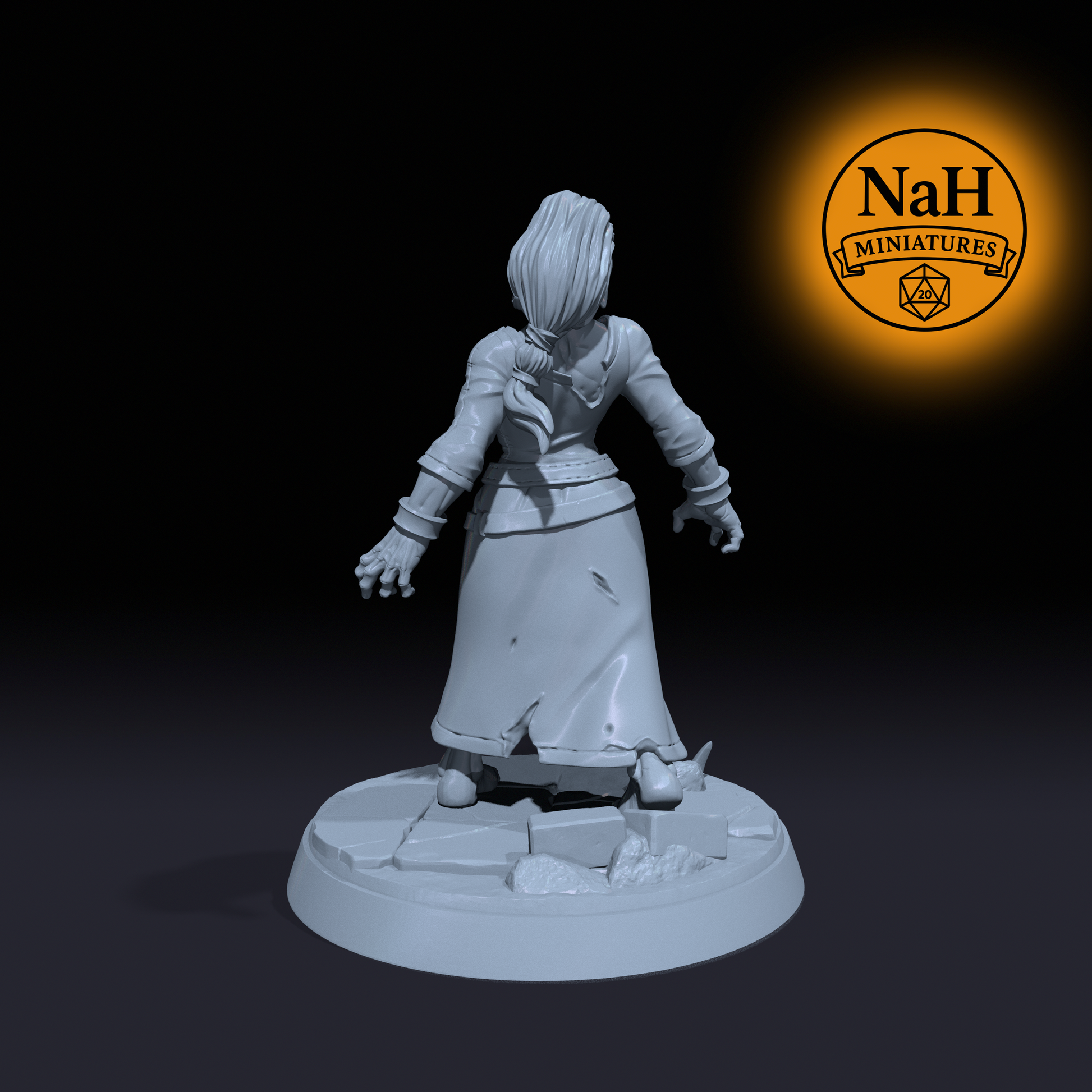 Gravewife | Zombie Walker Maid miniature for D&D, Pathfinder | TTRPG Mini