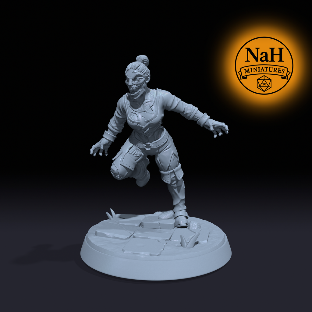 Knifebite | Zombie Walker Striker miniature for D&D, Pathfinder | TTRPG Mini