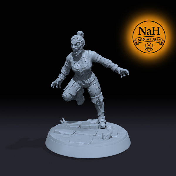 Knifebite | Zombie Walker Striker miniature for D&D, Pathfinder | TTRPG Mini