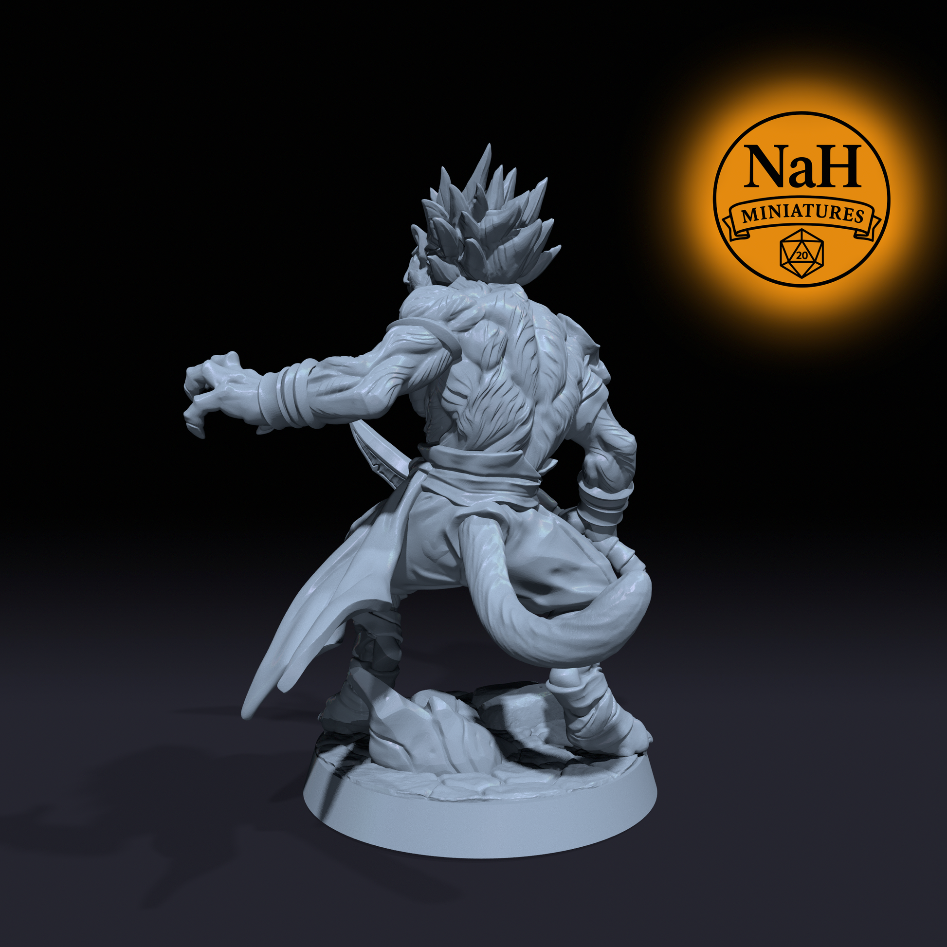 Sazhar Bladecaller | Rakshasa Duelist miniature for D&D, Pathfinder | TTRPG Mini
