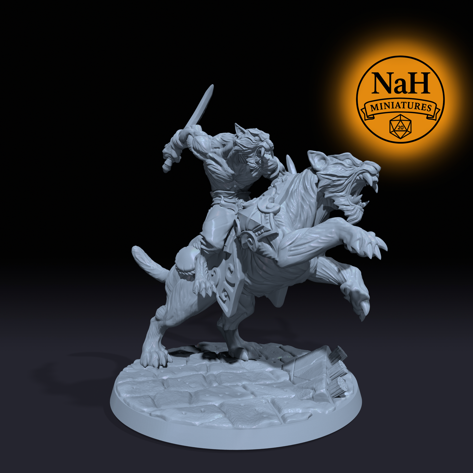 Zakhar Doommane | Rakshatiger Rider miniature for D&D, Pathfinder | TTRPG Mini