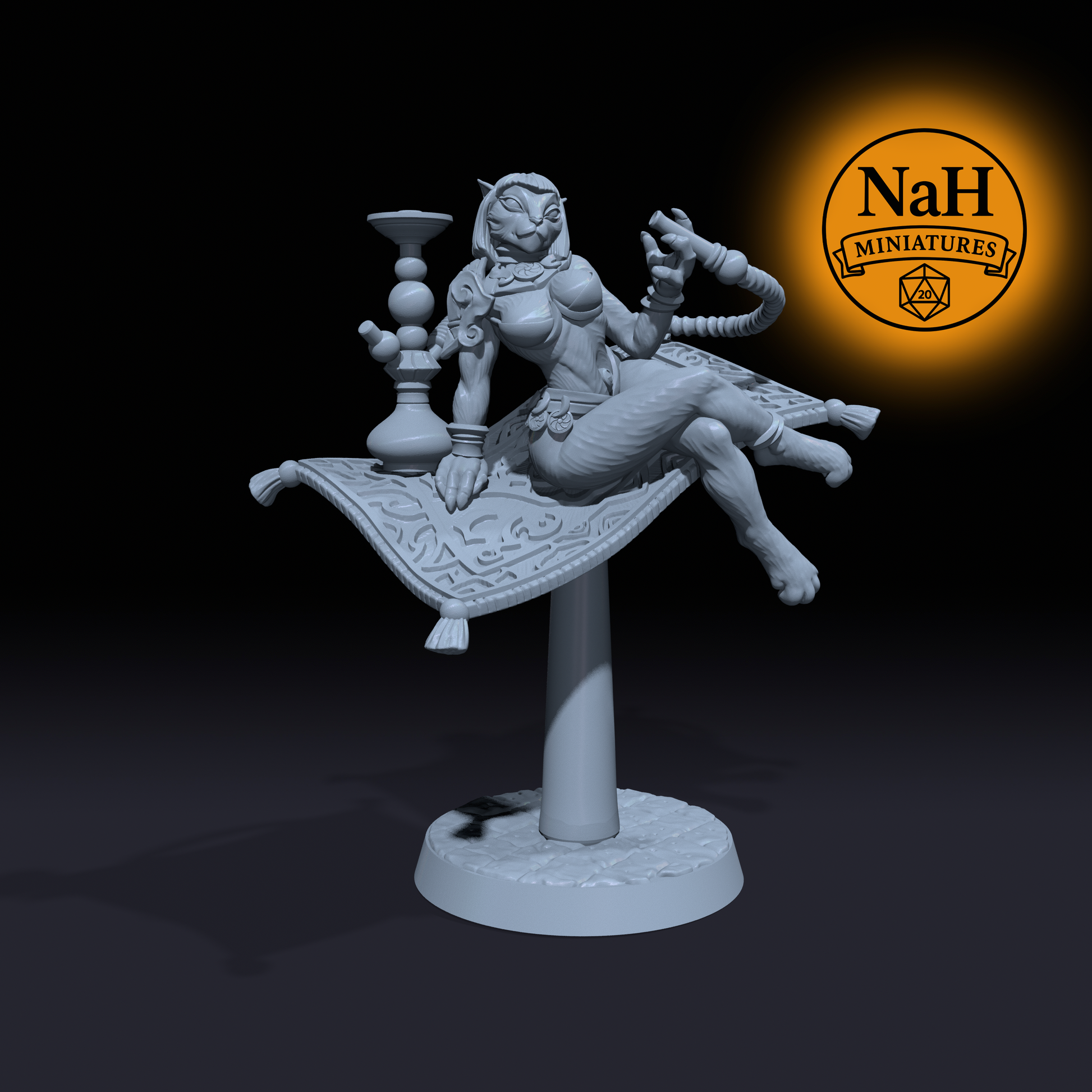 Princess Thamin, Skycarpet Enchantress | Rakshasa Sorcerer miniature for D&D, Pathfinder | TTRPG Mini