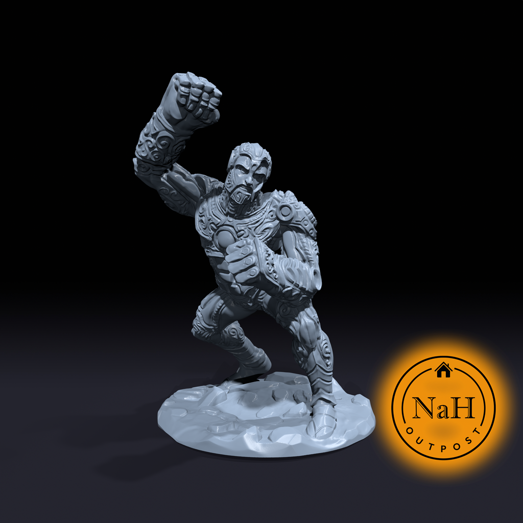Steelheart, the Indestructible Vanguard | Adamantine Golem Miniature for Tabletop games like D&D and War Gaming