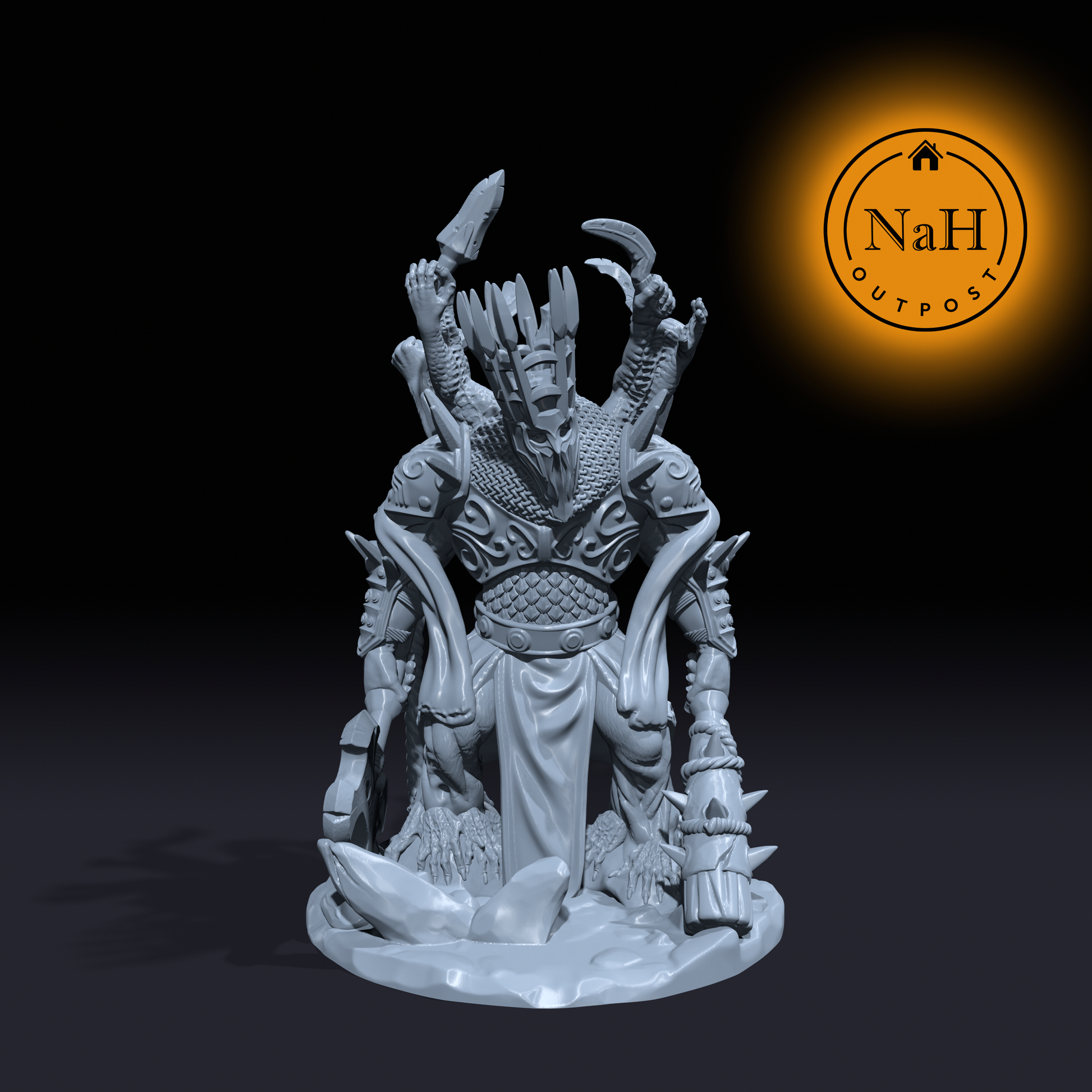 Gorethrax, the Many-Limbed Grafted King | Godrick the Golem Miniature for Tabletop games like D&D and War Gaming