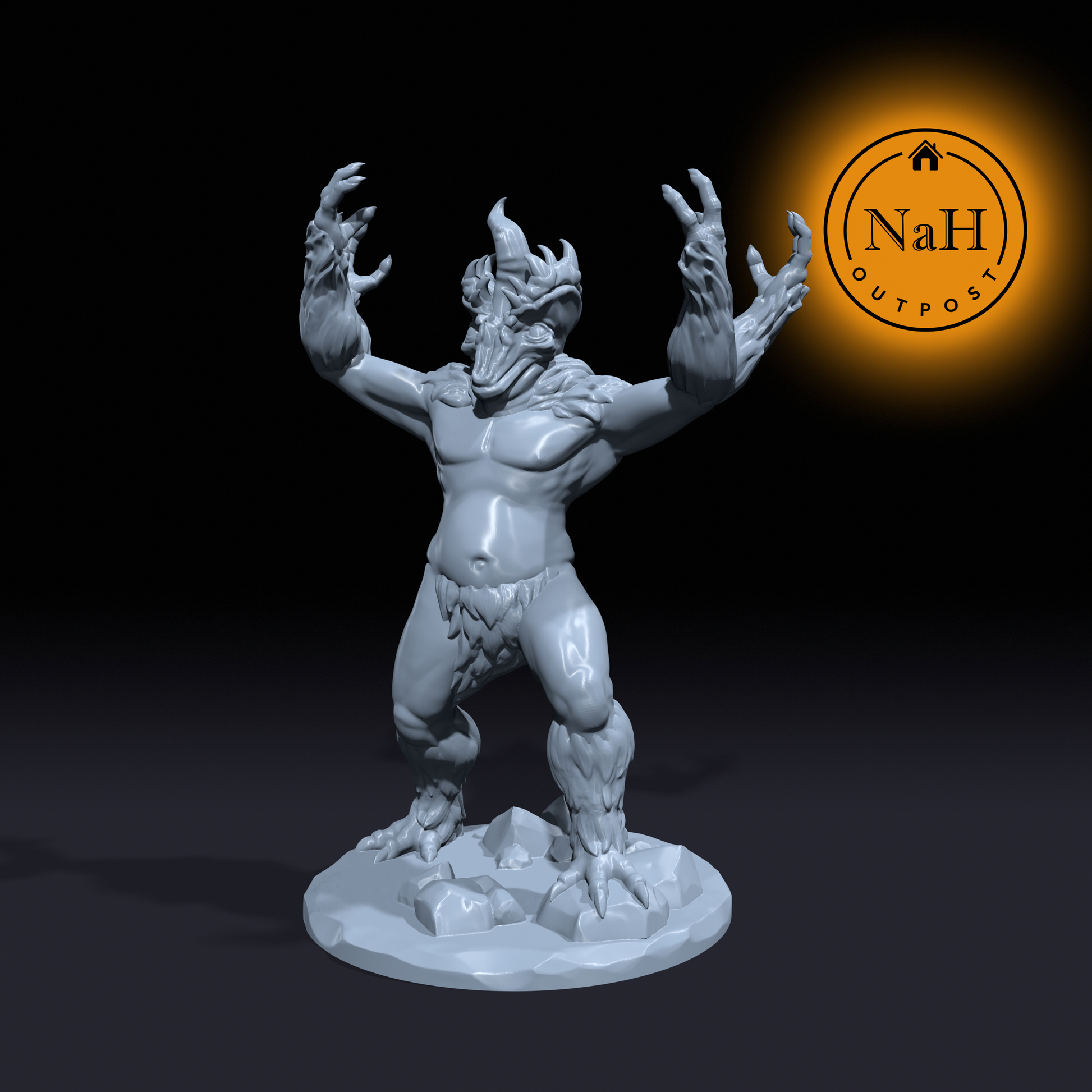 Thorne, Keeper of the Forbidden Depths | Gug, Banished Giant Miniature for Tabletop games like D&D and War Gaming