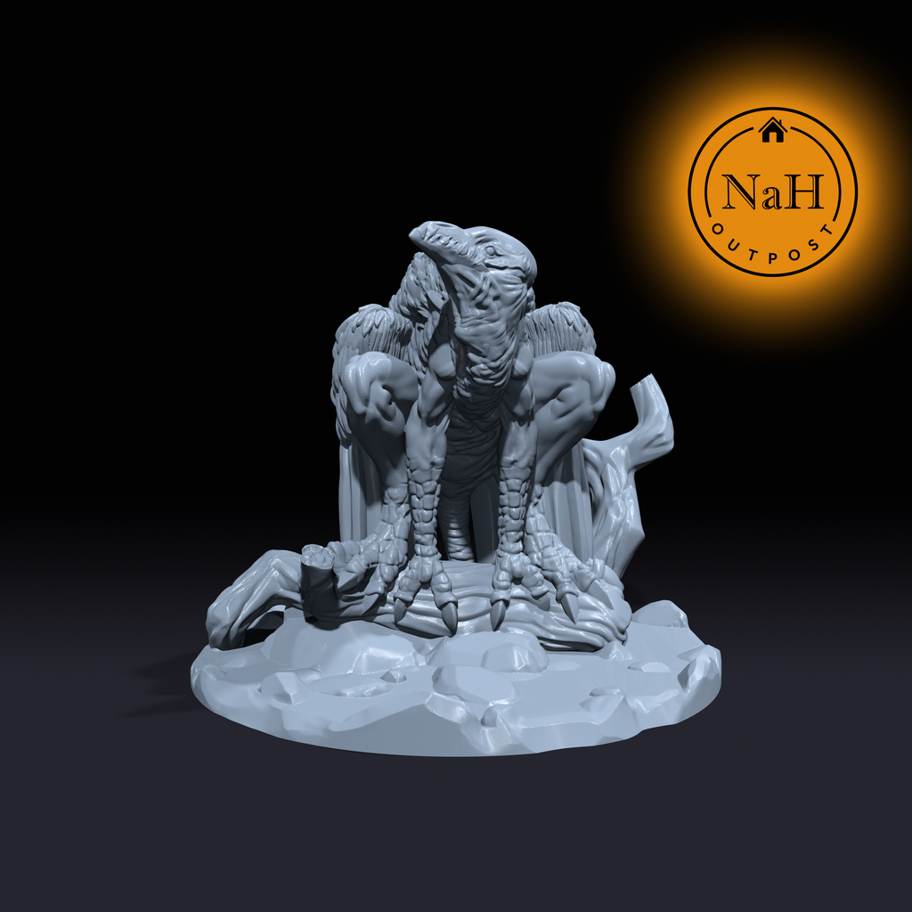 Vultura, the Sky Scavenger | Vulture Harpy | Monstrosity Miniature for Tabletop games like D&D and War Gaming