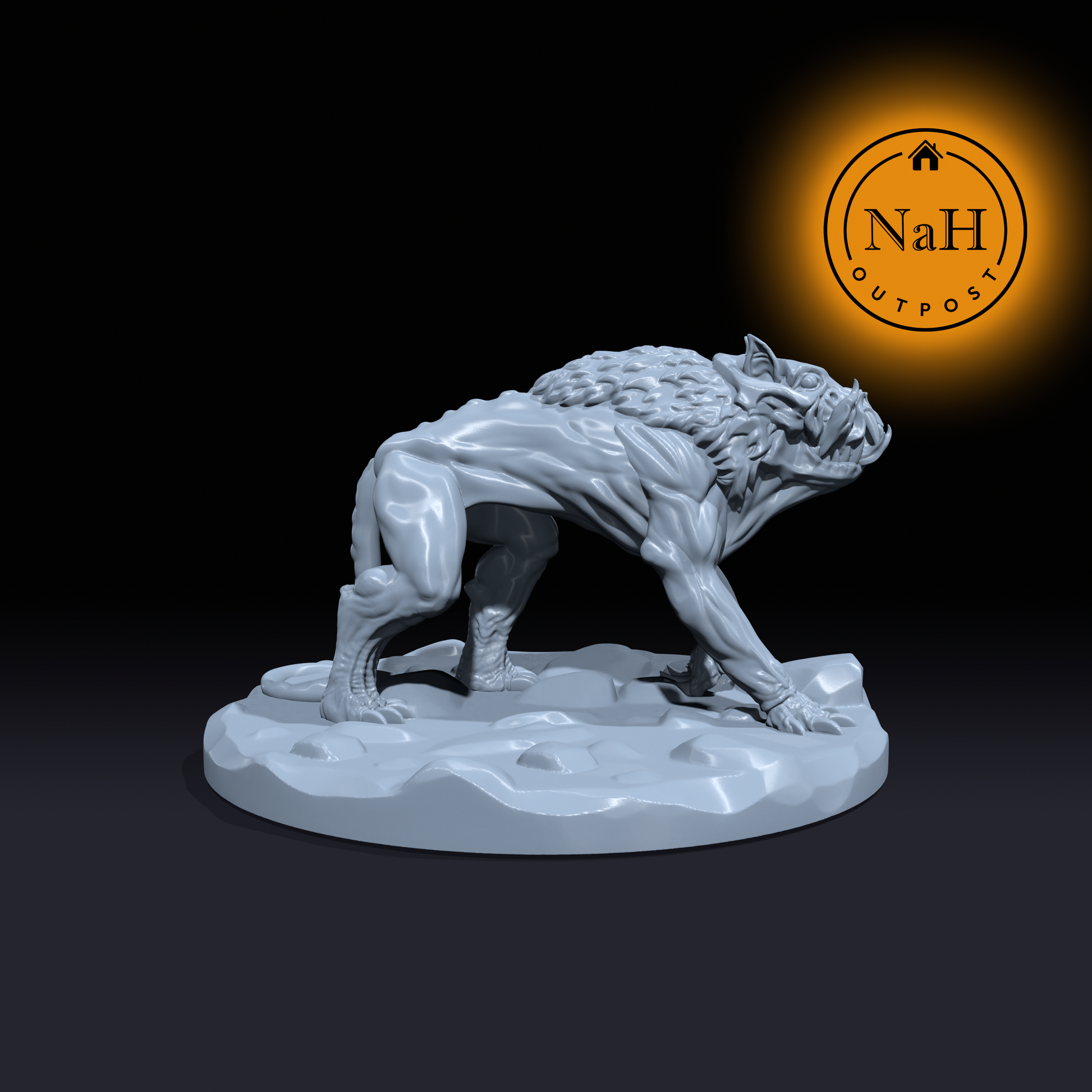 Cindersnarl, the Abyssal Tracker | Yeth Hound | Hellhound | Miniature for Tabletop games like D&D and War Gaming