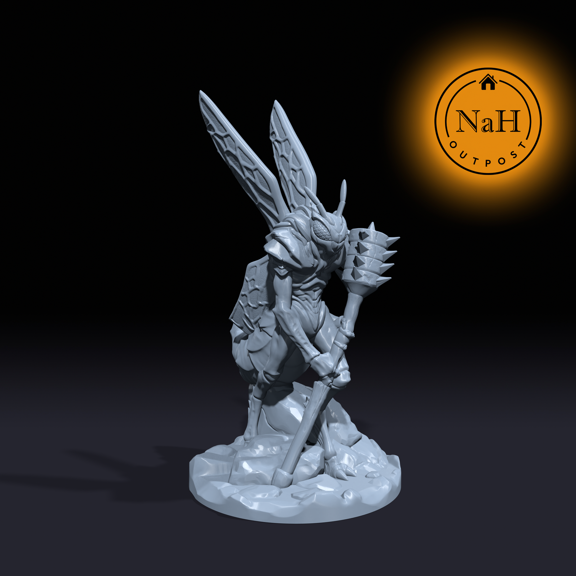 Zephyr Wingblade, the Stinging Sentinel | Hive Knight | Insect Warrior Miniature for Tabletop games like D&D and War Gaming