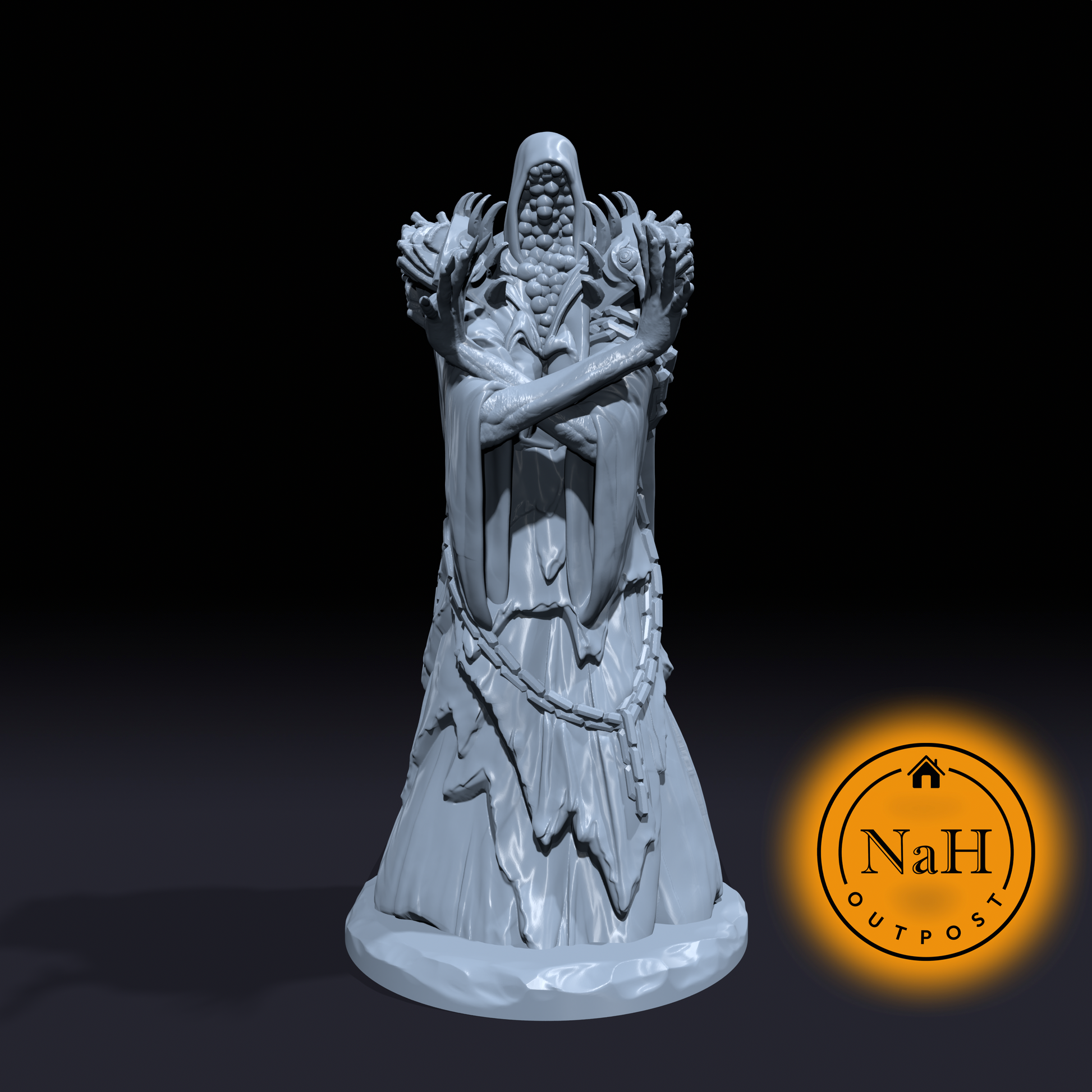 Nyzara, the Pale Prophet | All Seeing Seer | Eye Golem | The Pale Man Miniature for Tabletop games like D&D and War Gaming