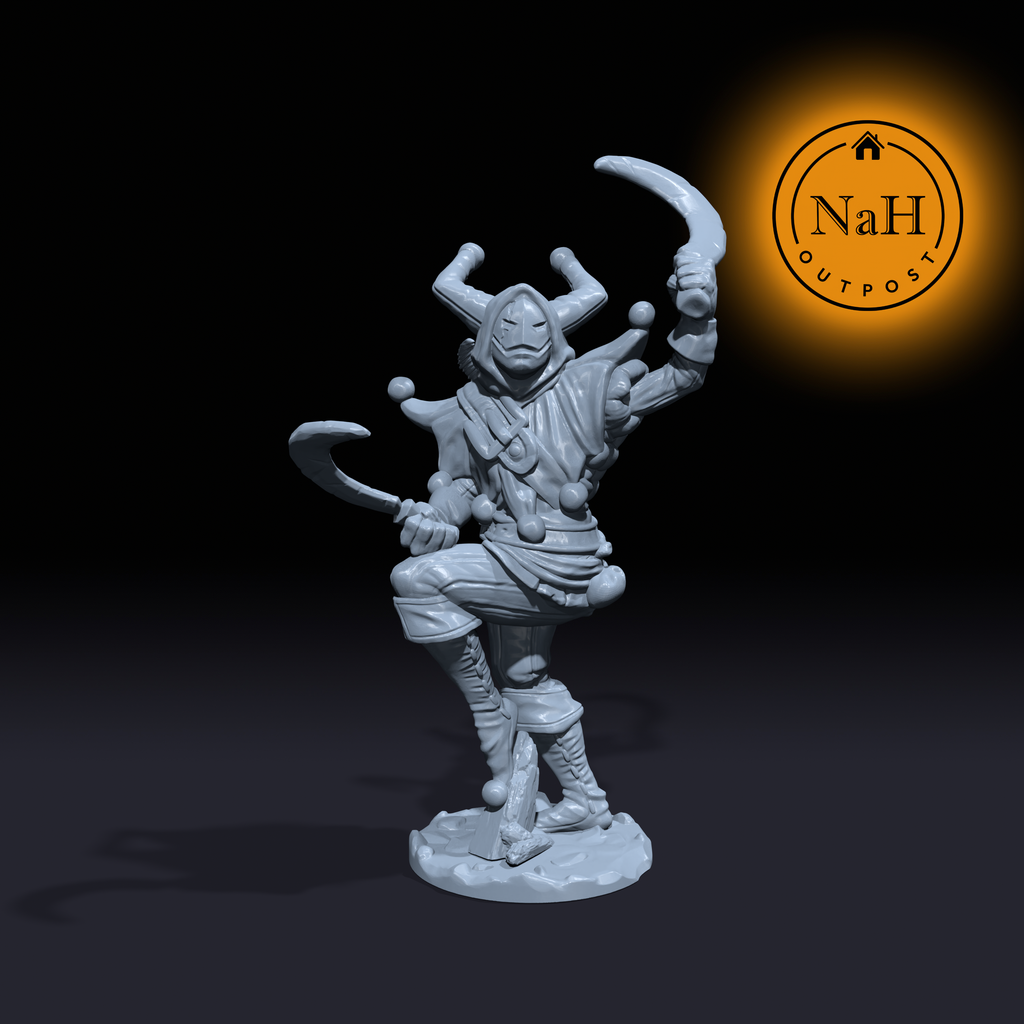 Merrick, the Dark Harlequin | Bogeyman | Jester | Miniature for Tabletop games like D&D and War Gaming