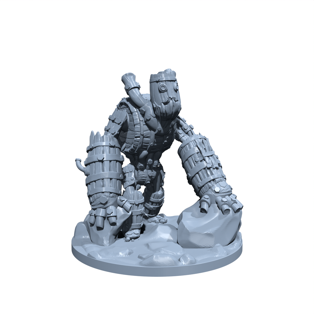 Old Hops, the Keg-Bound Brute | Keg Golem Miniature for Tabletop games like D&D and War Gaming