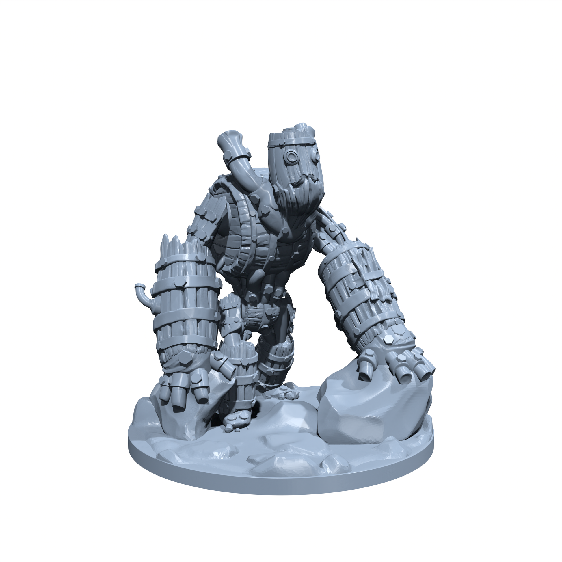 Old Hops, the Keg-Bound Brute | Keg Golem Miniature for Tabletop games like D&D and War Gaming