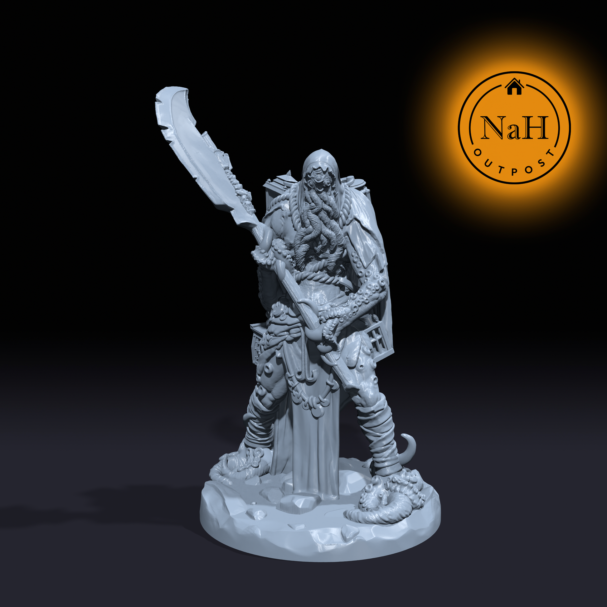 Shadowthought, Champion of the Void Chasm | Lanternback Lurker | Mind Slayer miniature for Tabletop games like D&D and War Gaming| Created by Rocket Pig Games