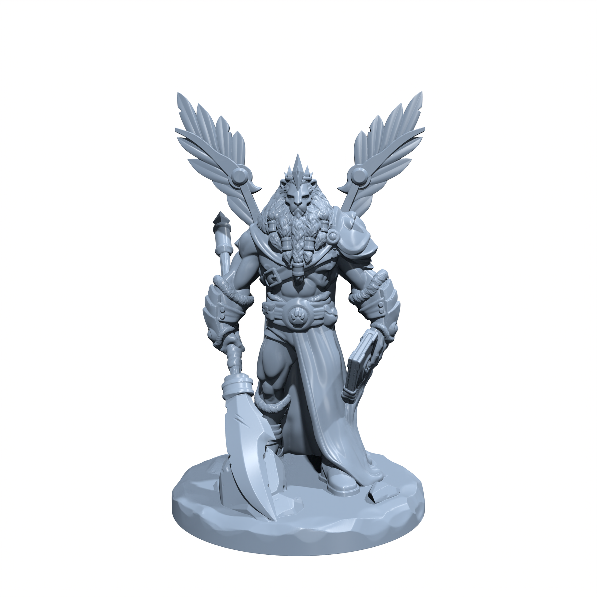 Darius Goldclaw | Lion Emperor | Lionfolk Warrior Miniature for Tabletop games like D&D and War Gaming