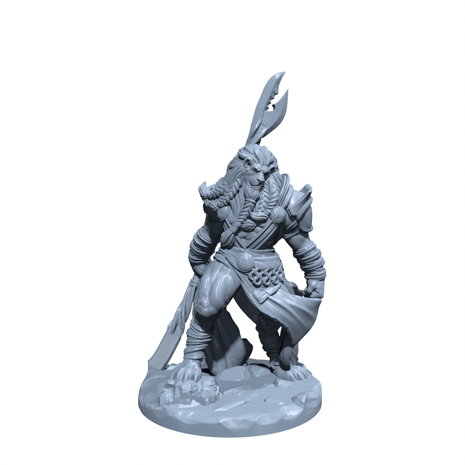 Juba Sunheart | Lionfolk Warrior Miniature for Tabletop games like D&D and War Gaming