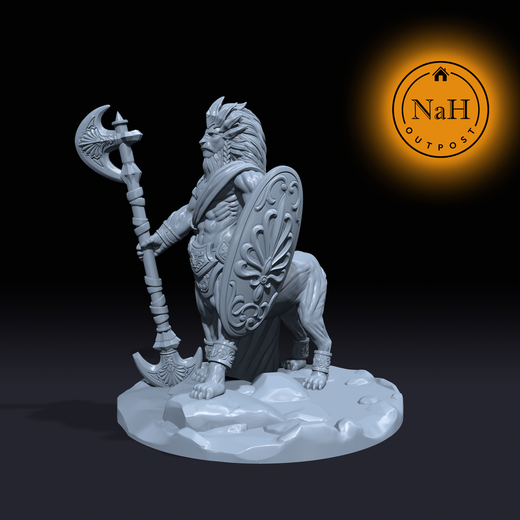 Manespike, Vanguard of the Pride | Liontaur Miniature for Tabletop games like D&D and War Gaming
