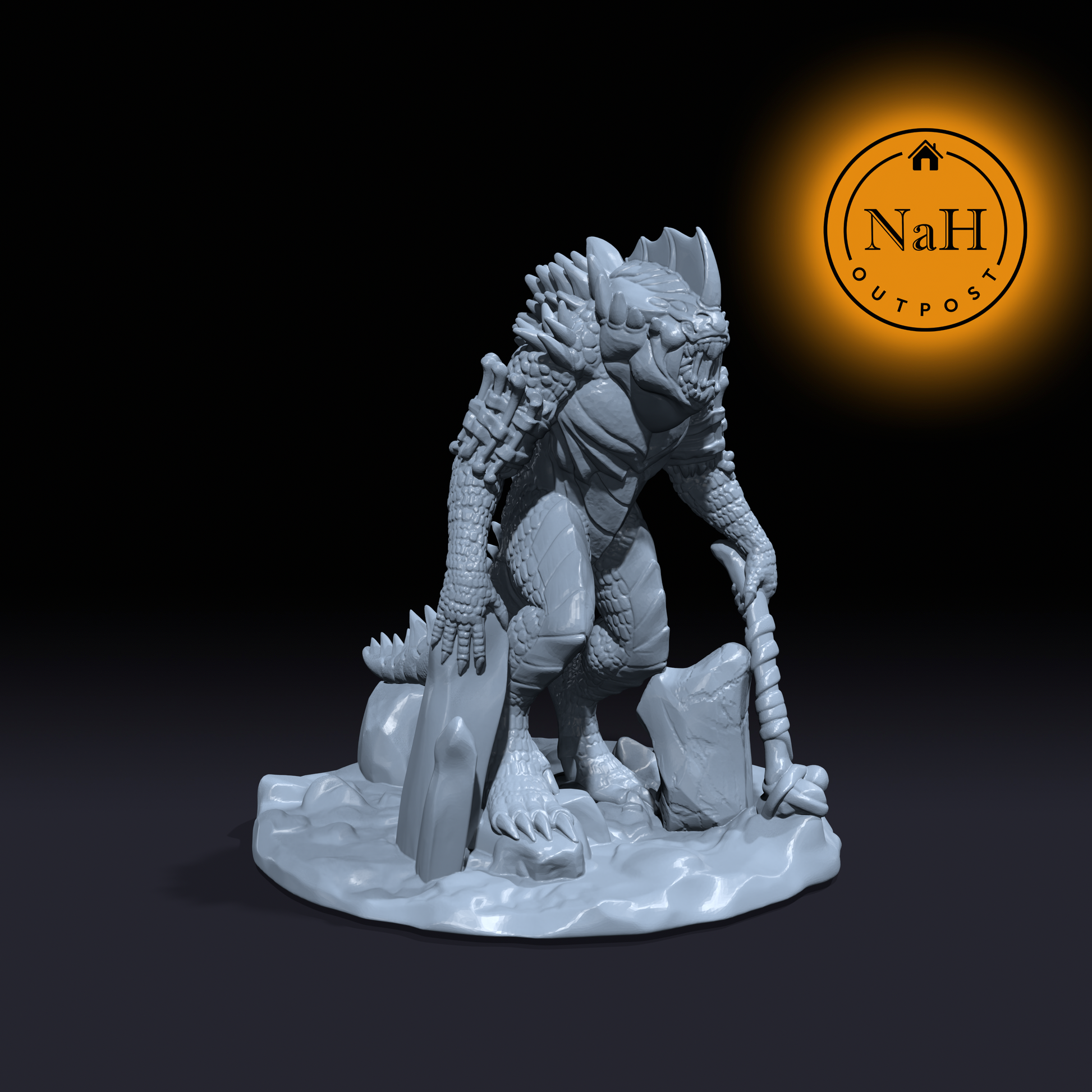 Scalebreaker | Dragonborn | Lizardfolk Brute | Miniature for Tabletop games like D&D and War Gaming