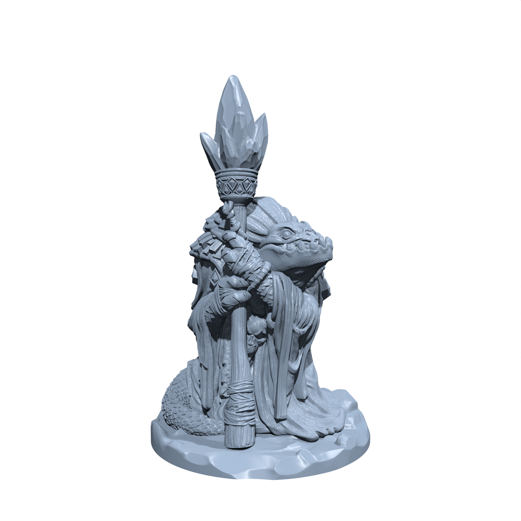 Isskar Scaleheart | Dragonborn | Lizardfolk Shaman | Miniature for Tabletop games like D&D and War Gaming