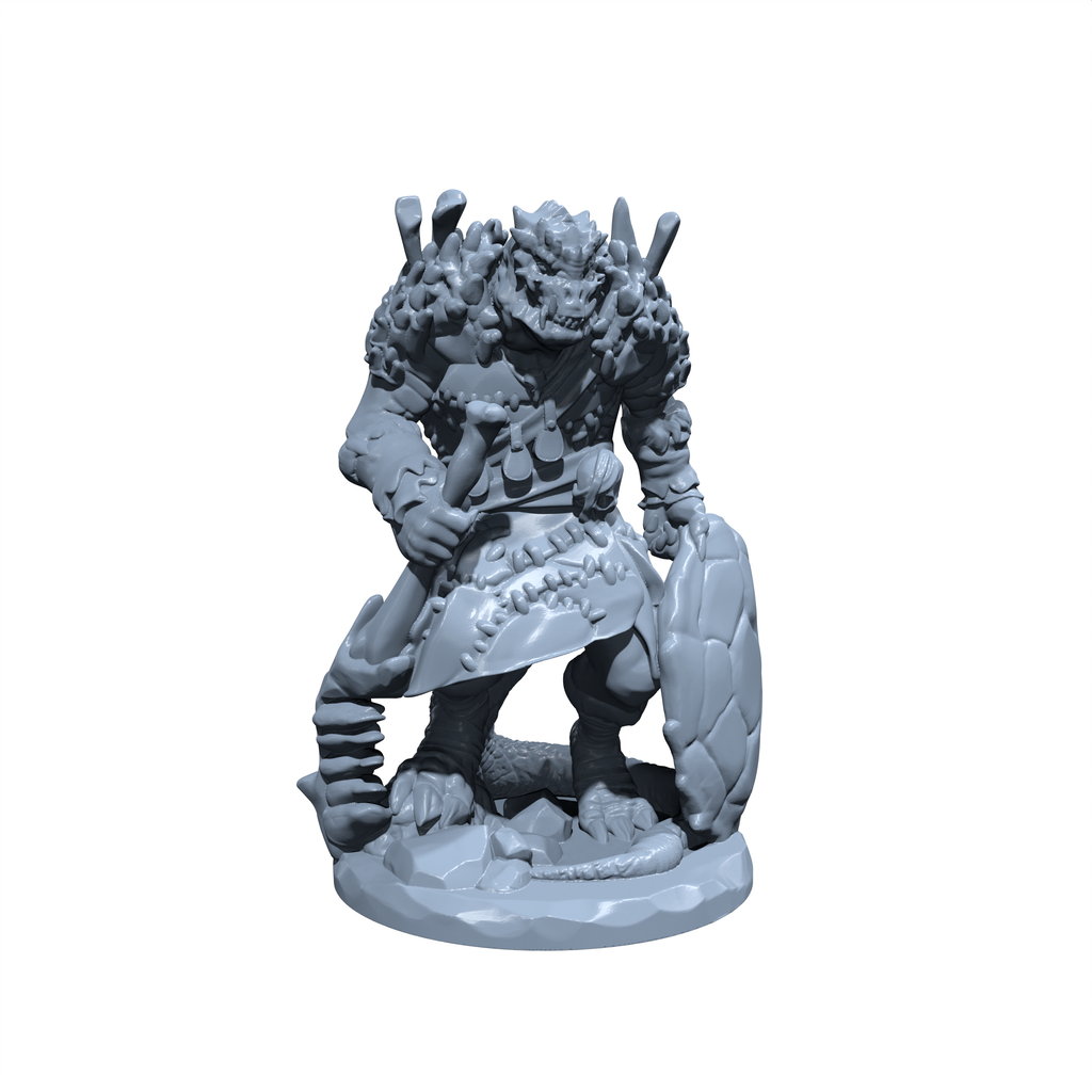 Hisskar Scarclaw | Dragonborn | Lizardfolk Warrior | Miniature for Tabletop games like D&D and War Gaming