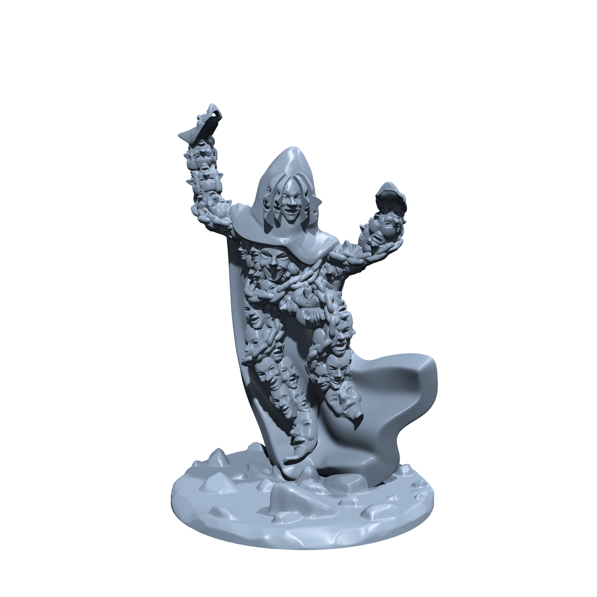 Motley, Jester of Sorrow | Masks Golem Miniature for Tabletop games like D&D and War Gaming