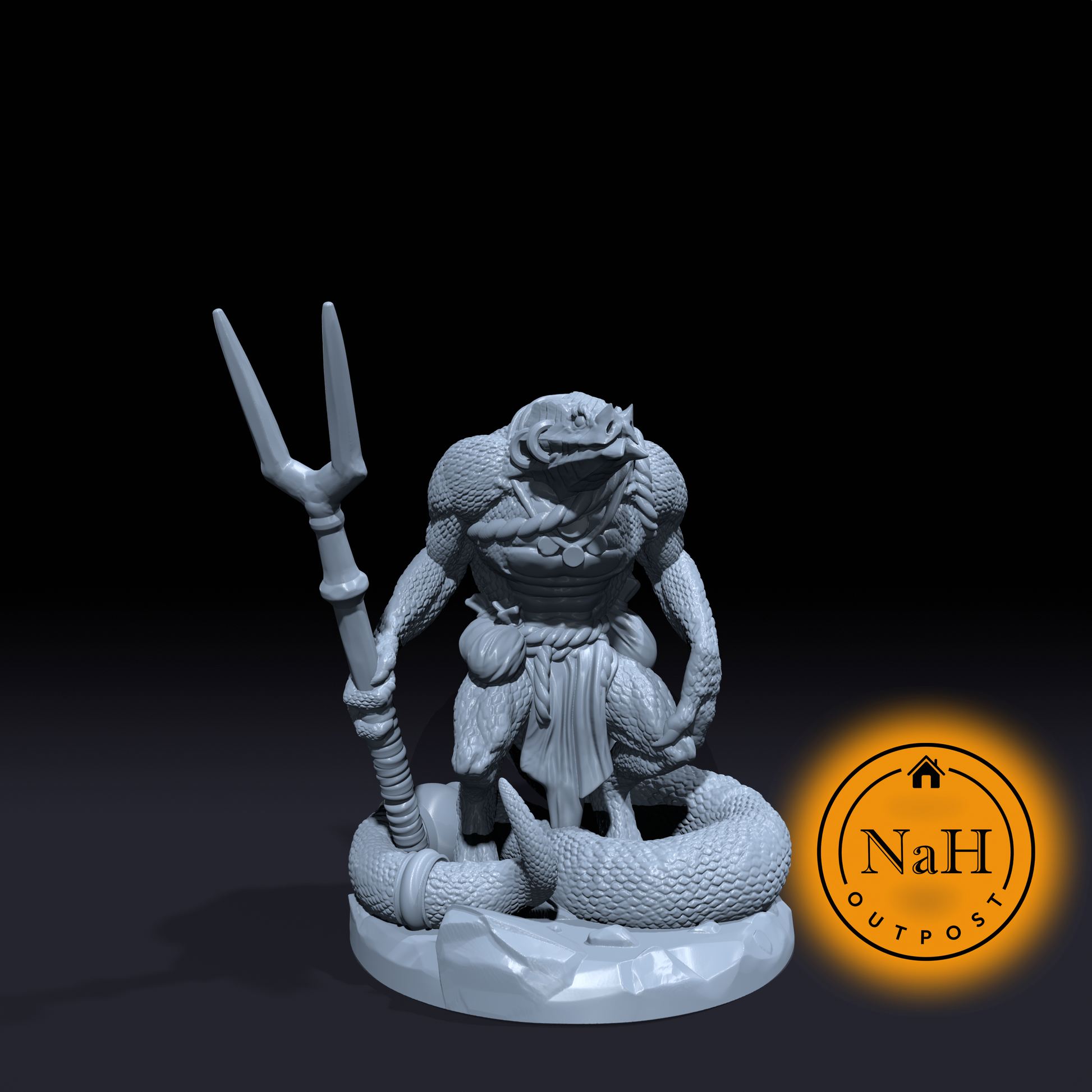 Snake Man | Anaconda Snakemen | Miniature for Tabletop games like D&D and War Gaming
