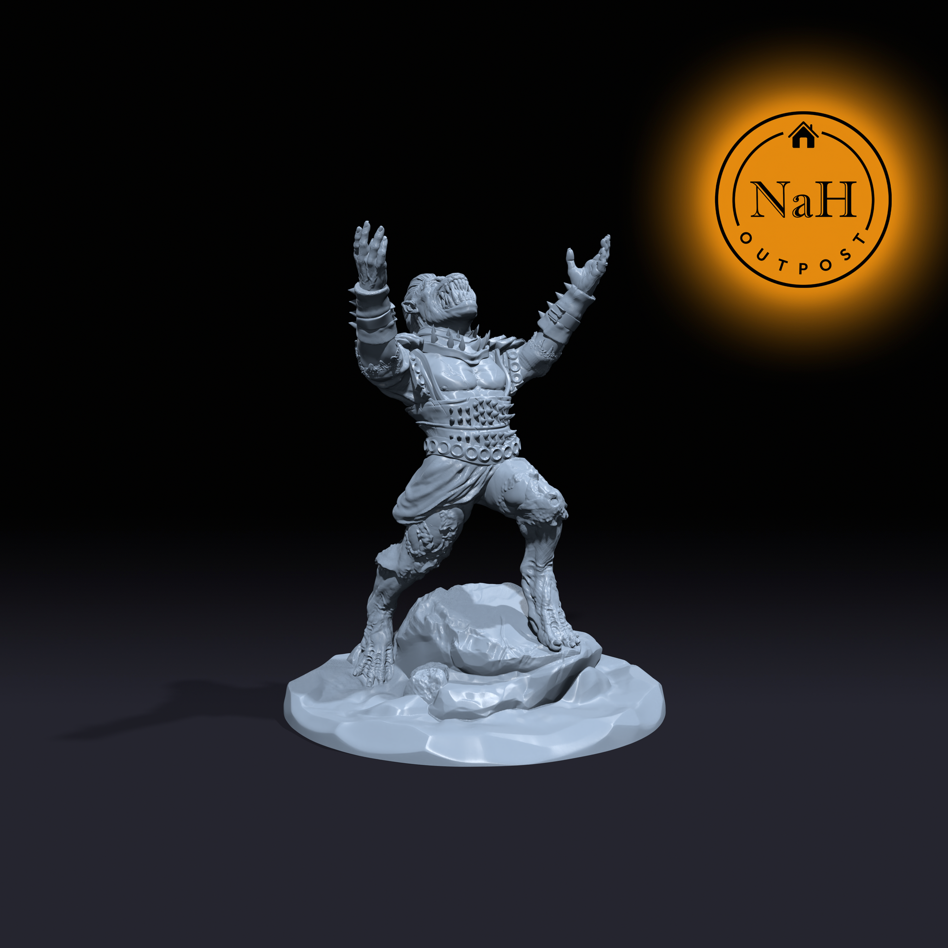Bloodthirst, Slaughter Unbound | Maw Head Max | Gnoll Lord Miniature for Tabletop games like D&D and War Gaming