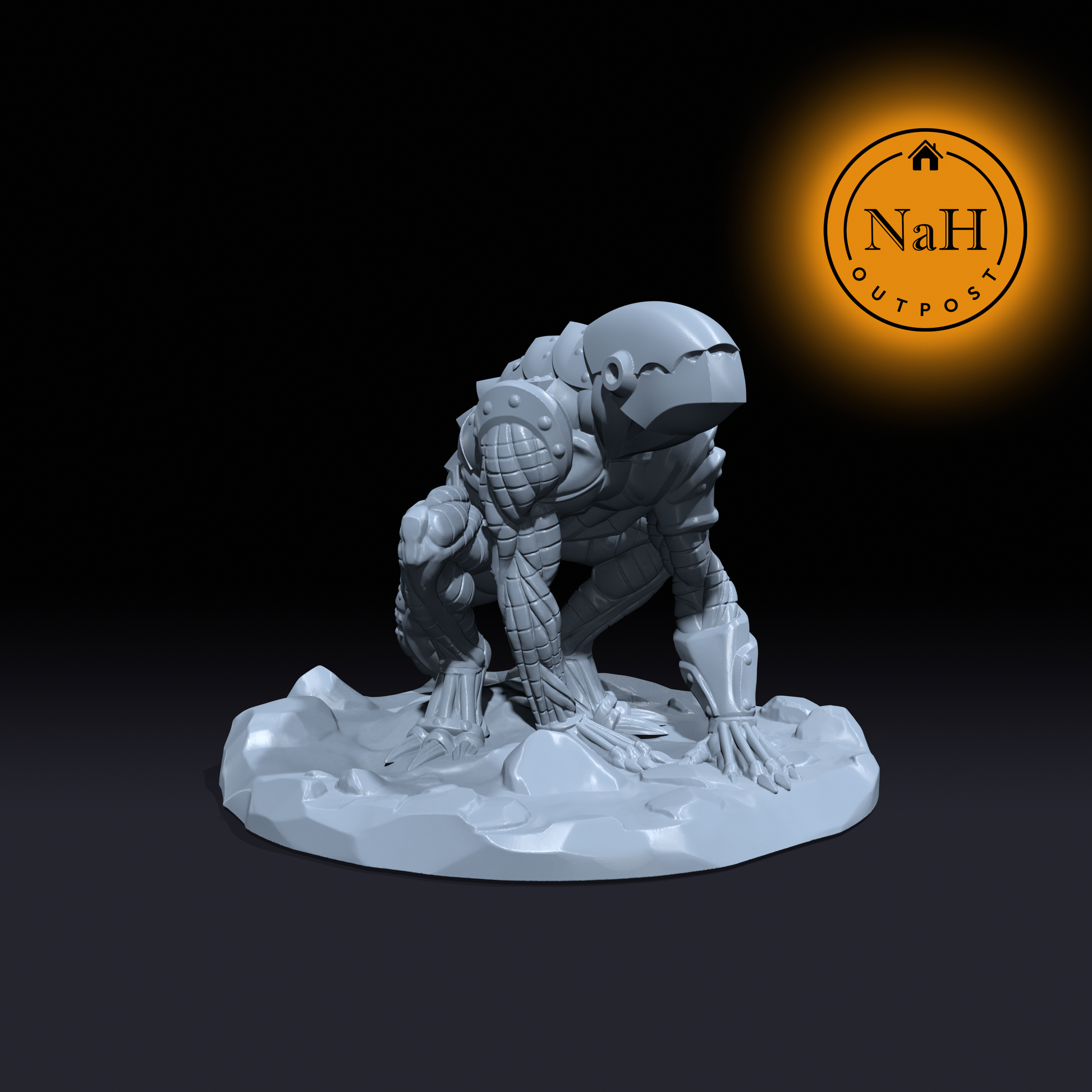 Gearmaw, Hound of the Abyss | Metal Marauderhound Miniature for Tabletop games like D&D and War Gaming