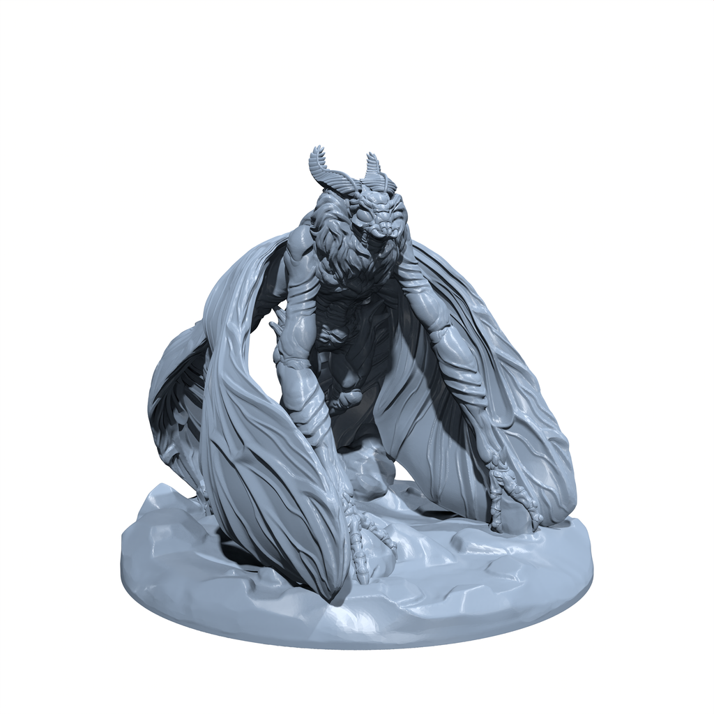 Nightshade, the Witness of Omens | Mothman Miniature for Tabletop games like D&D and War Gaming