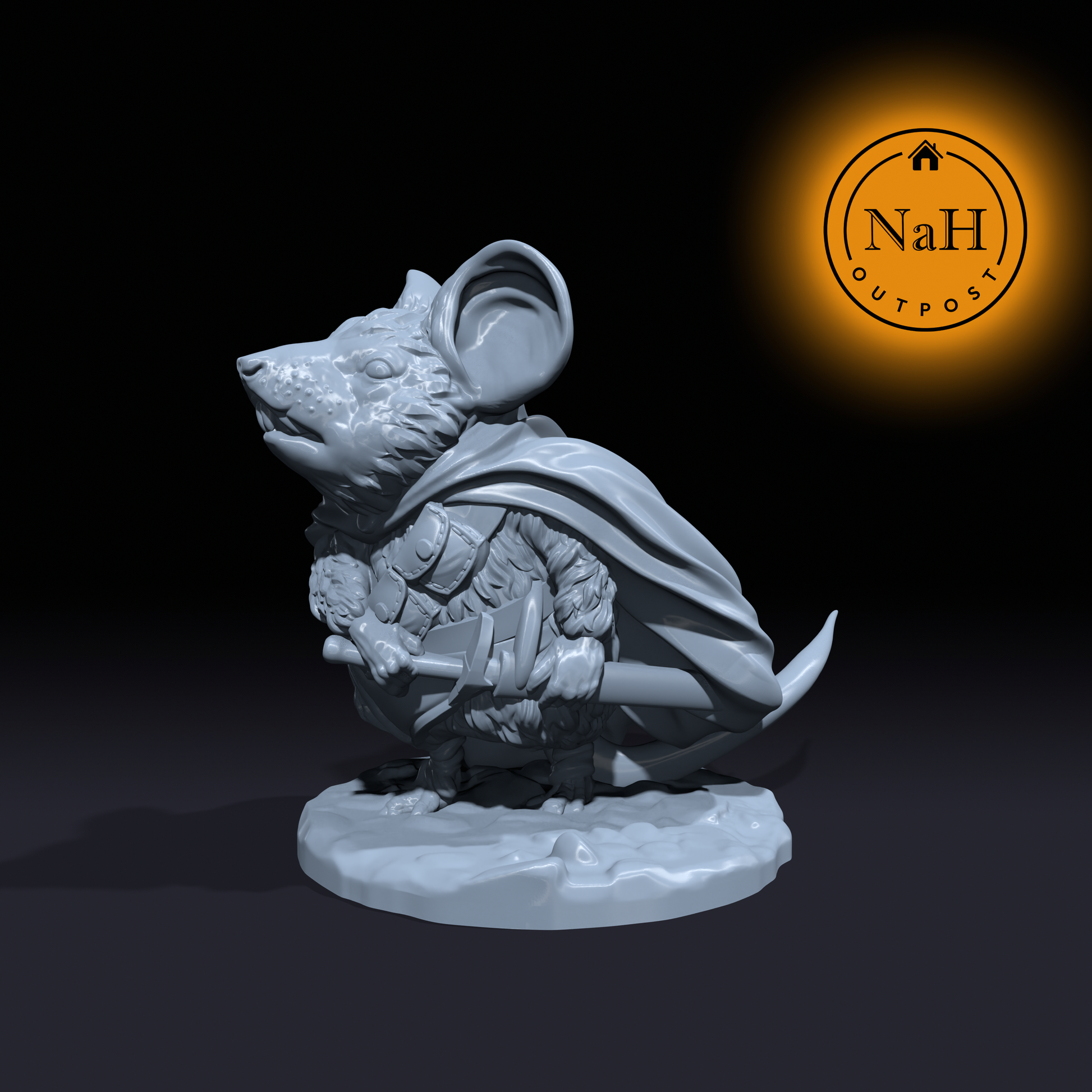 Flint Whiskershot | Mousefolk | Laicosts | Mouse Sword Fighter Miniature for Tabletop games like D&D 5e and TTRPG  War Gaming