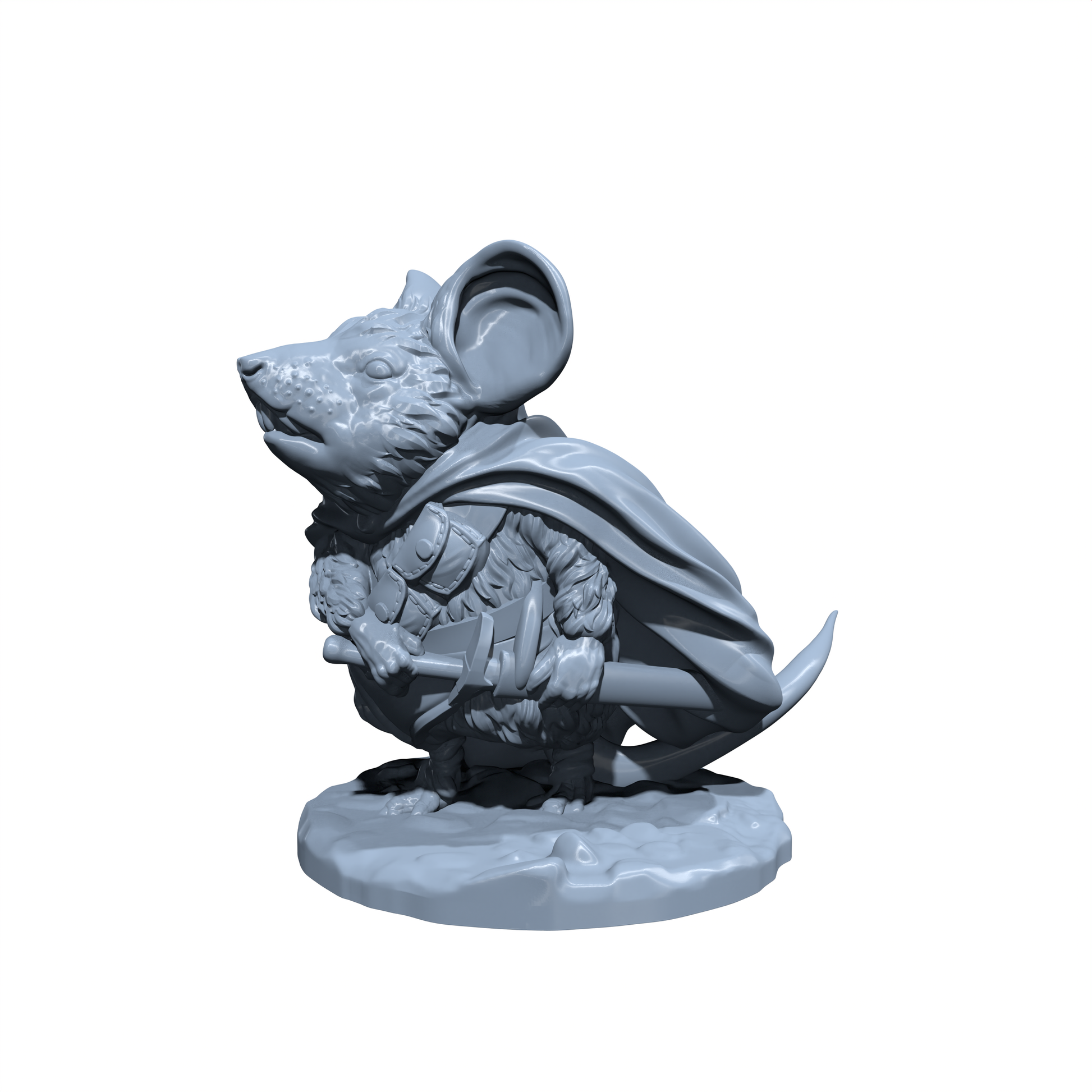Flint Whiskershot | Mousefolk | Laicosts | Mouse Sword Fighter Miniature for Tabletop games like D&D 5e and TTRPG  War Gaming