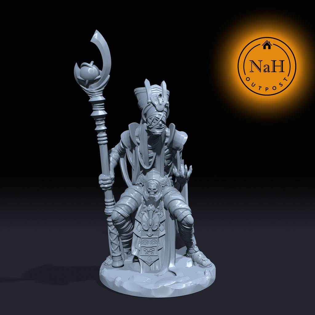 Amuntep, Herald of Decay | Mummy Mage | Undead Priest Miniature for Tabletop games like D&D and War Gaming