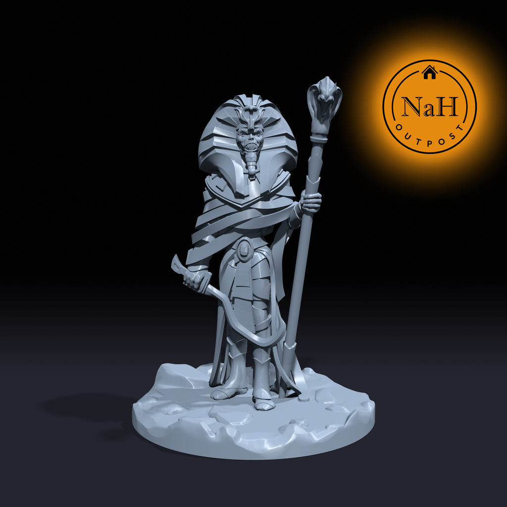 Sethos the Serpent King | Mummy Pharoh | Undead Miniature for Tabletop games like D&D and War Gaming