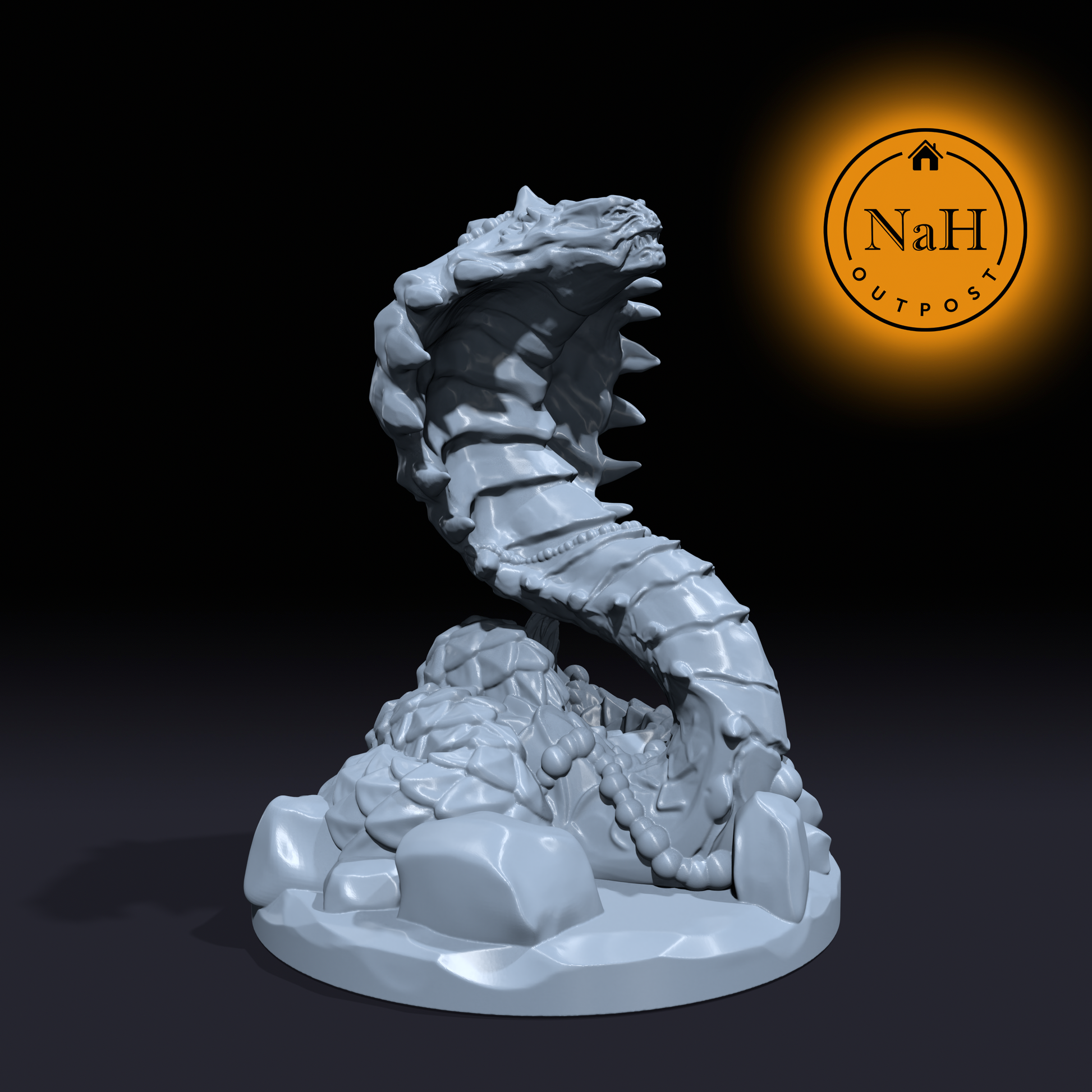 Kaa, the Eternal Vigil | Naga Guardian | Guardian Naga Miniature for Tabletop games like D&D and War Gaming