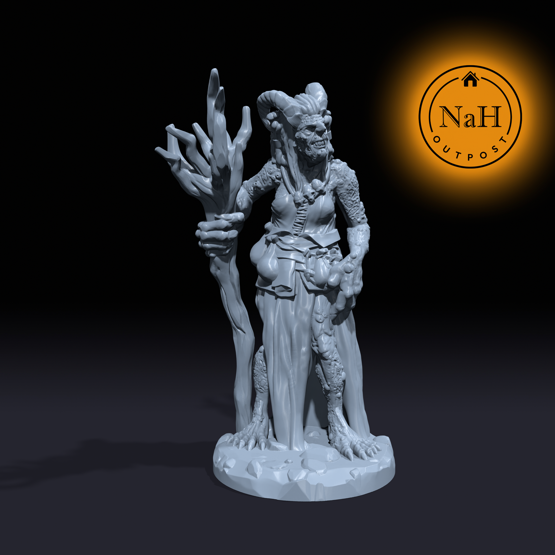 Ebonheart, Mistress of Illusions | Night Crone Hag Miniature for Tabletop games like D&D and War Gaming