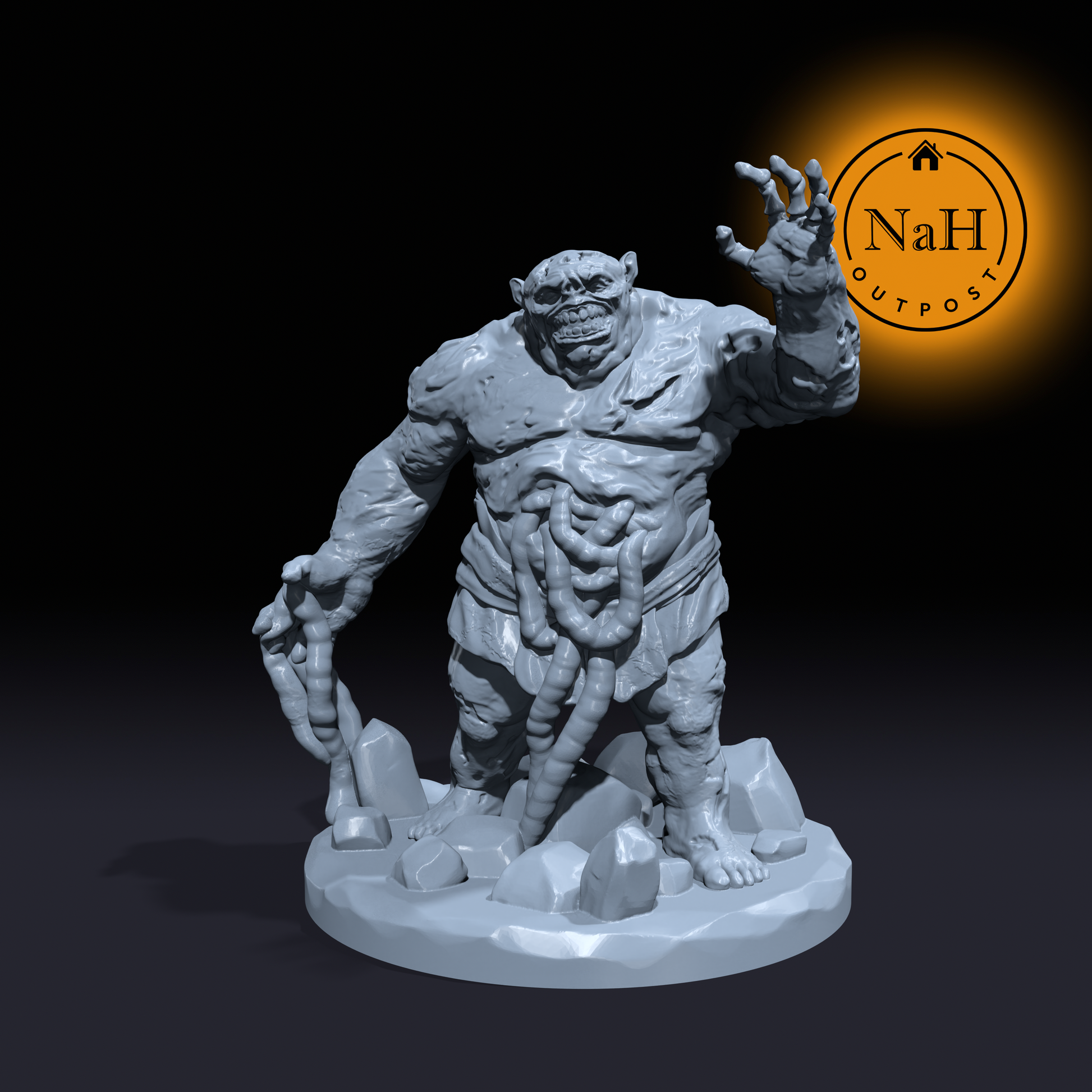 Maggotfeast, the Rotting Giant | Undead Ogre Zombie Miniature for Tabletop games like D&D and War Gaming