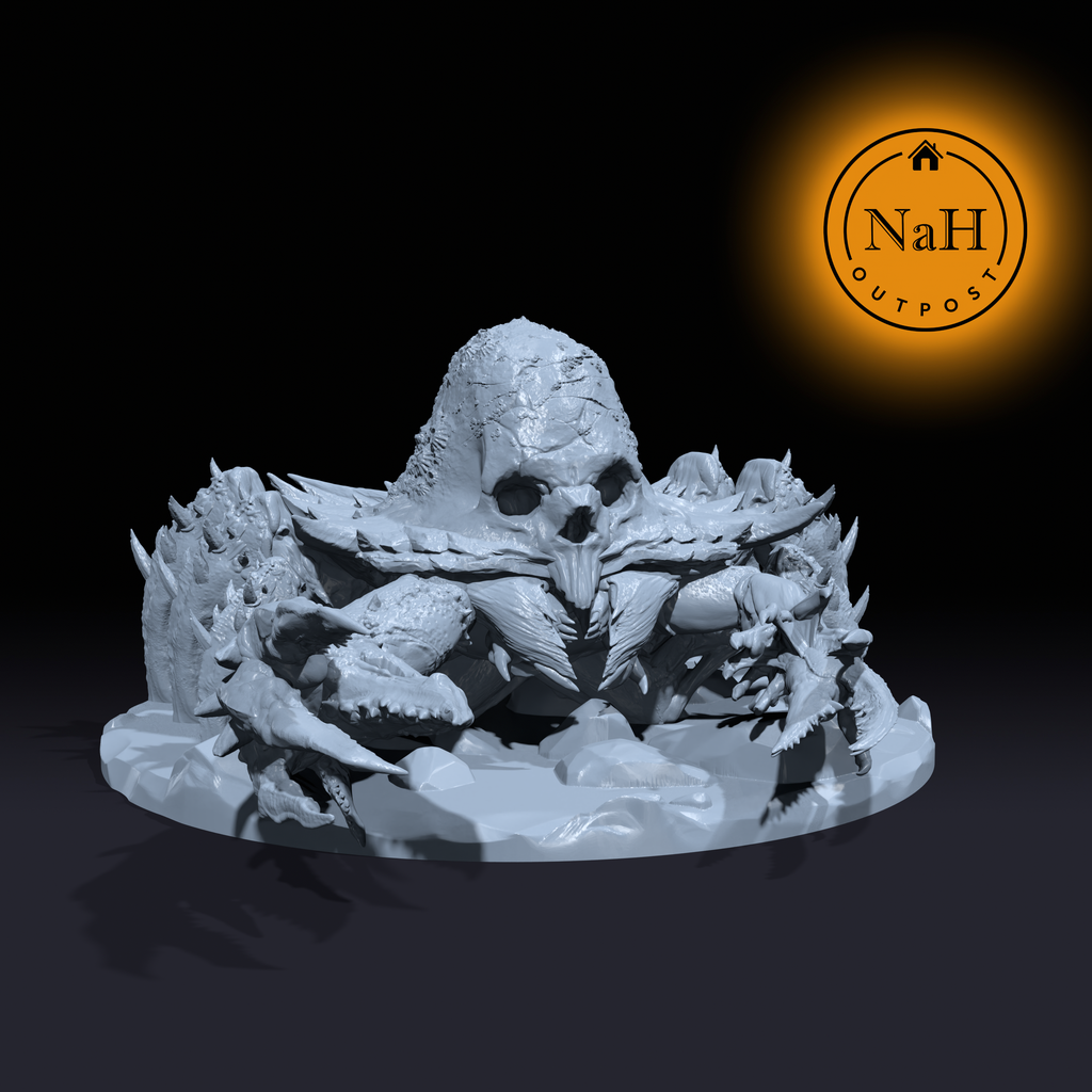 Carapax the Bonecrest | Omen Crab | Skull Monstrosity Miniature for Tabletop games like D&D 5e and TTRPG War Gaming
