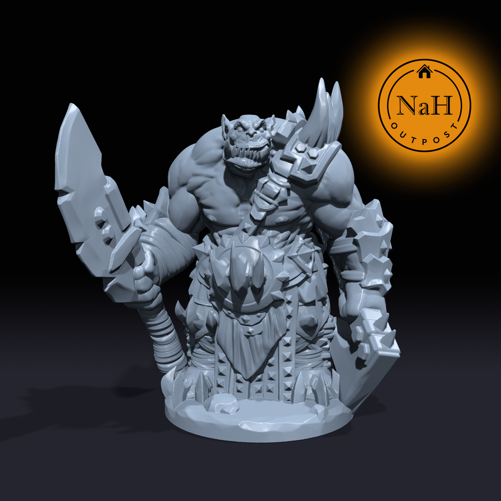 Thrug Bonebreaker | Orc Berserker or Ogre Miniature for Tabletop games like D&D and War Gaming