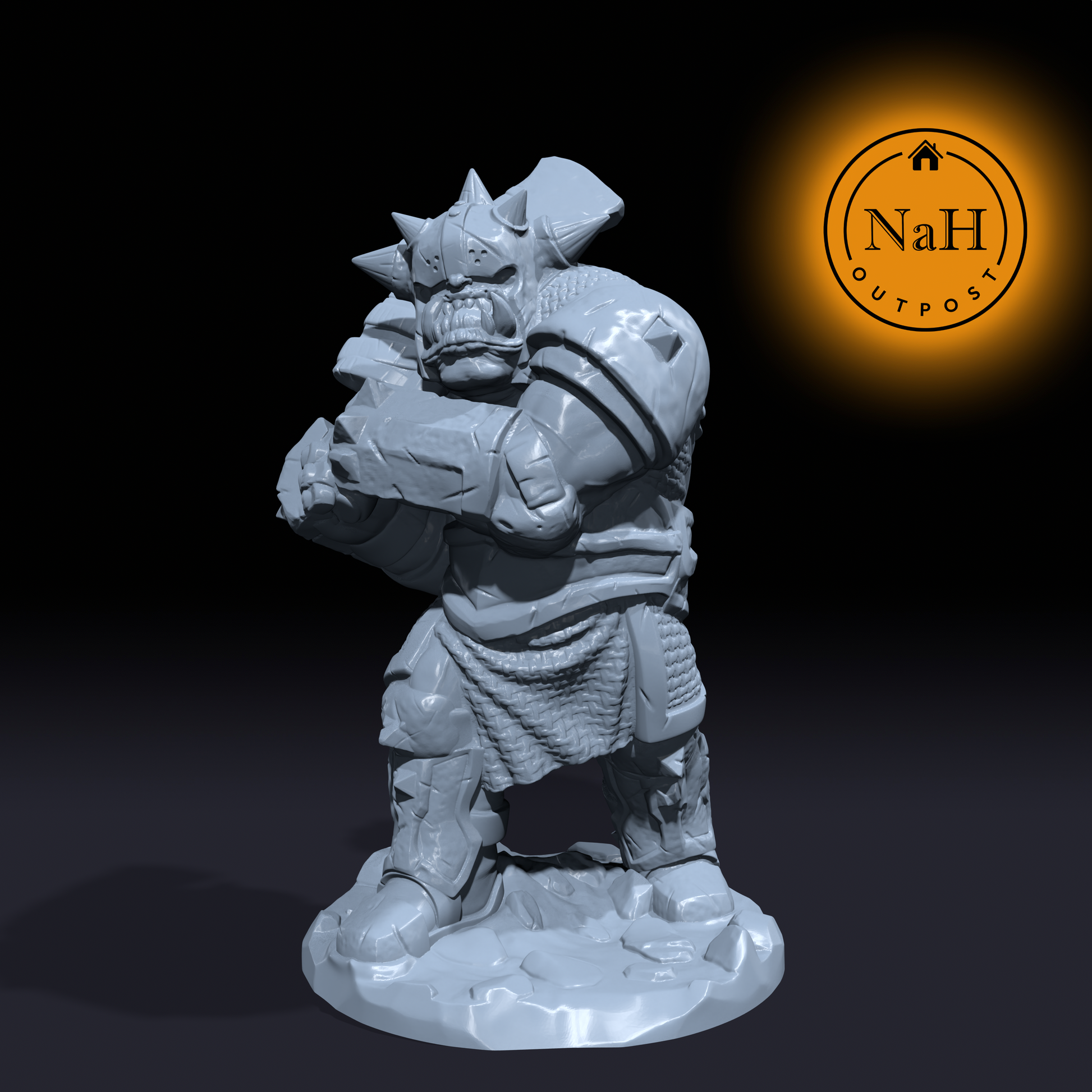 Grogosh Skullcleaver | Orc Captain or Ogre Miniature for Tabletop games like D&D and War Gaming