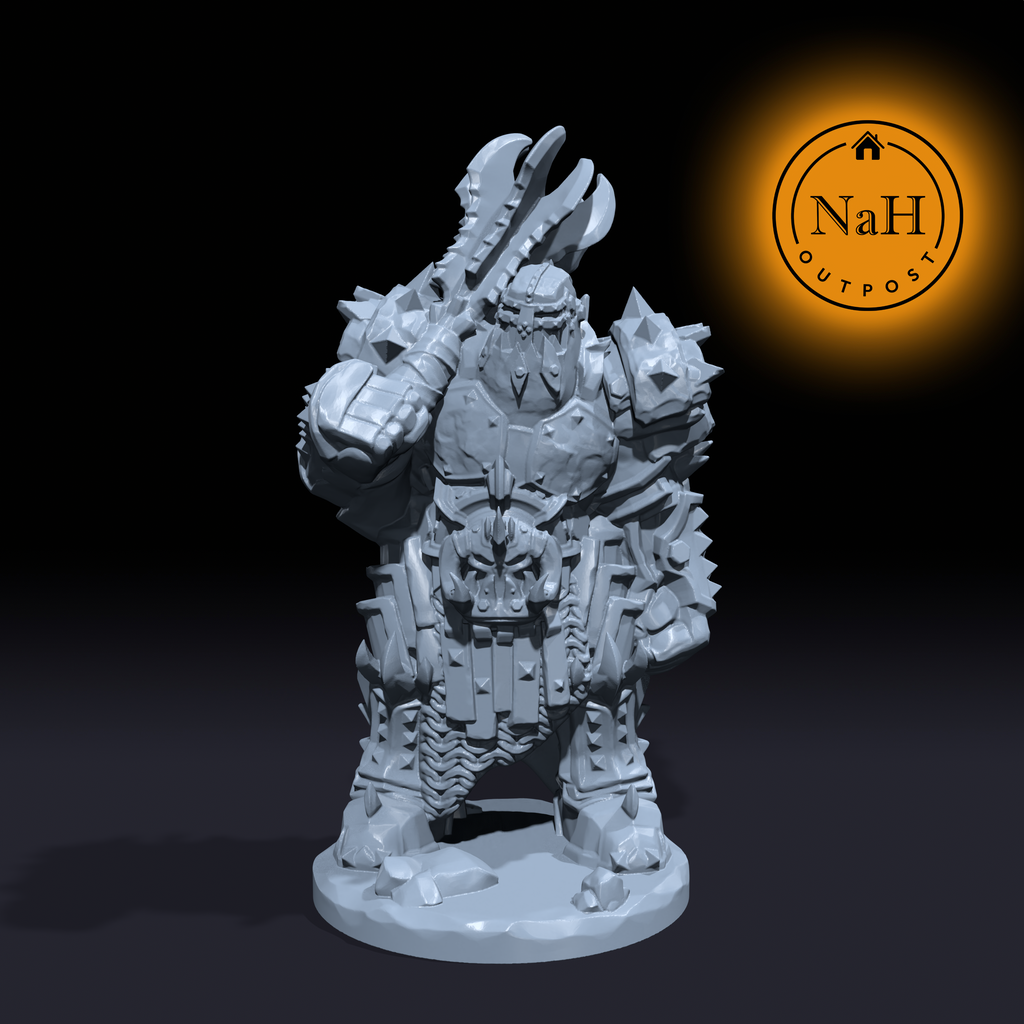 Snaz Ironskull, the Siege Breaker | Orc Ironklad or Ogre Miniature for Tabletop games like D&D and War Gaming