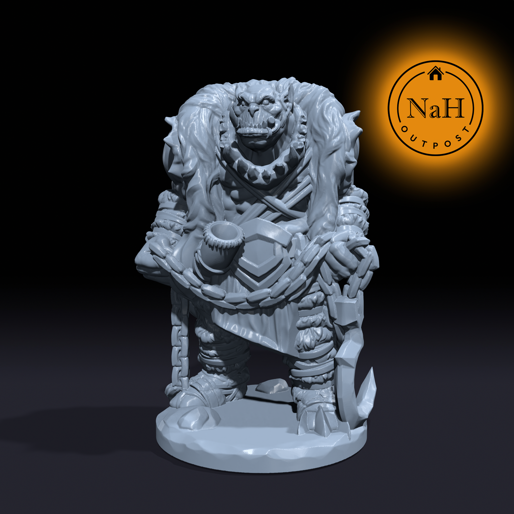 Krag Bloodscent | Orc Tracker or Ogre  Miniature for Tabletop games like D&D and War Gaming