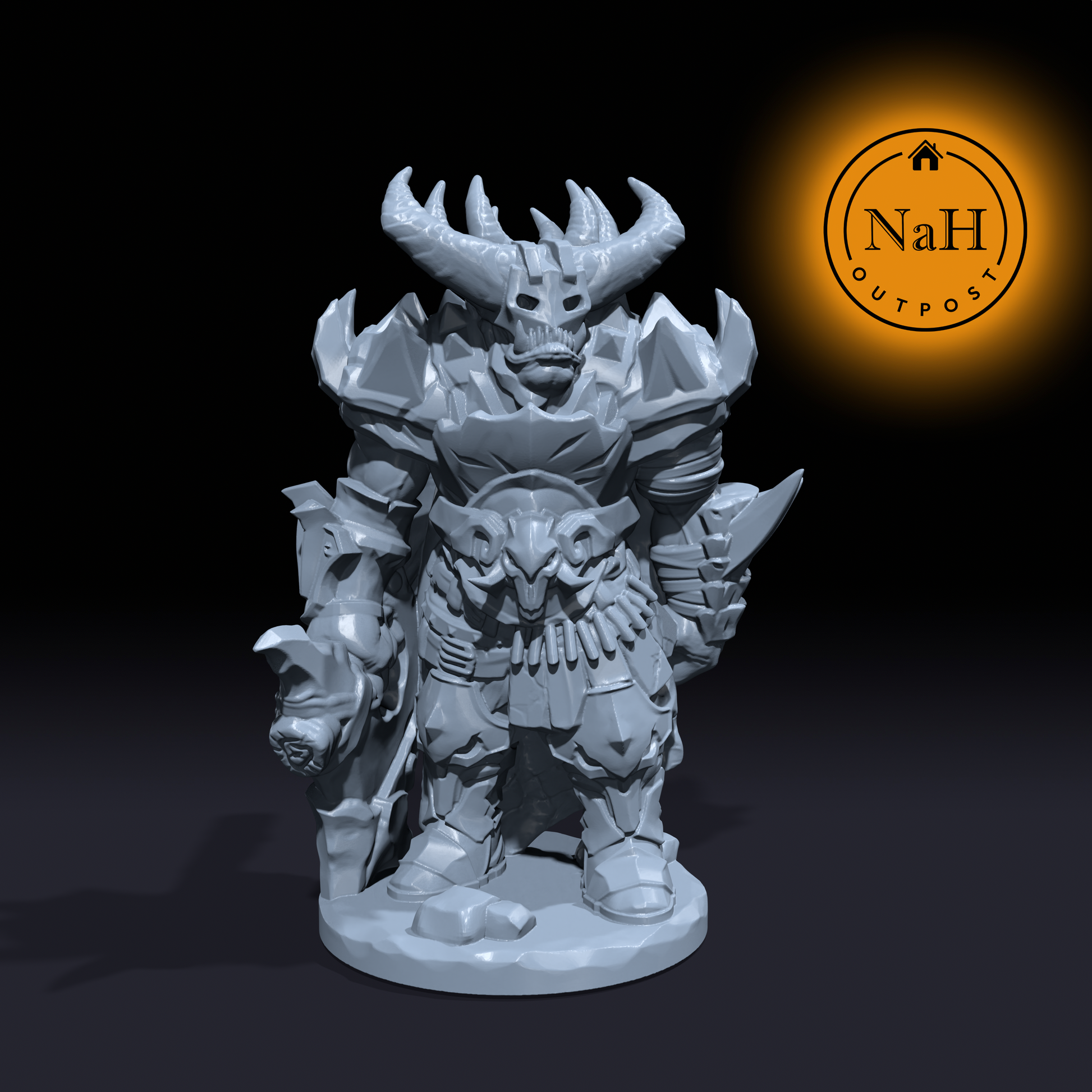 Gorash, the Warmonger | Orc Warchief or Ogre Miniature for Tabletop games like D&D and War Gaming