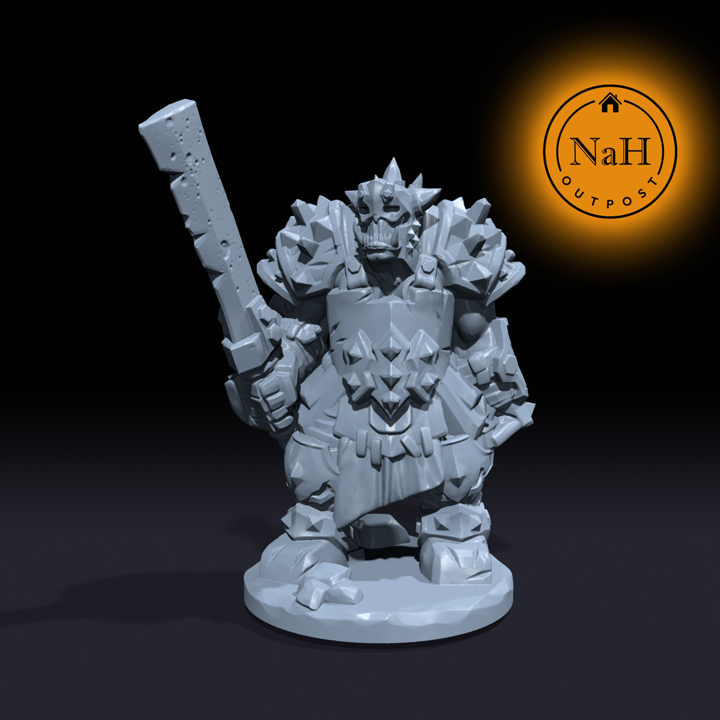Kraz Bloodhand | Orc Warrior or Ogre Miniature for Tabletop games like D&D and War Gaming
