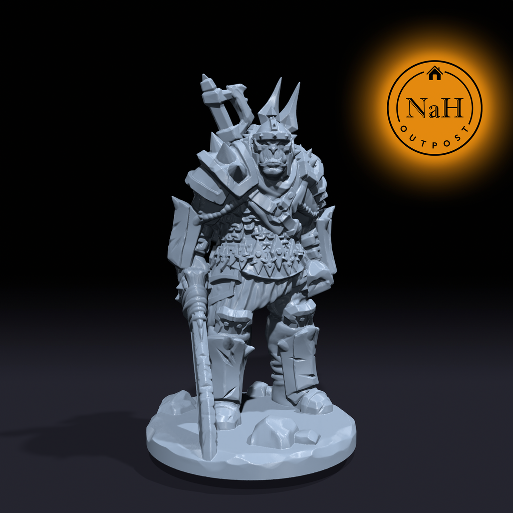 Krazz the Bladebearer | Orc Weapons Master | Ogre Miniature for Tabletop games like D&D and War Gaming