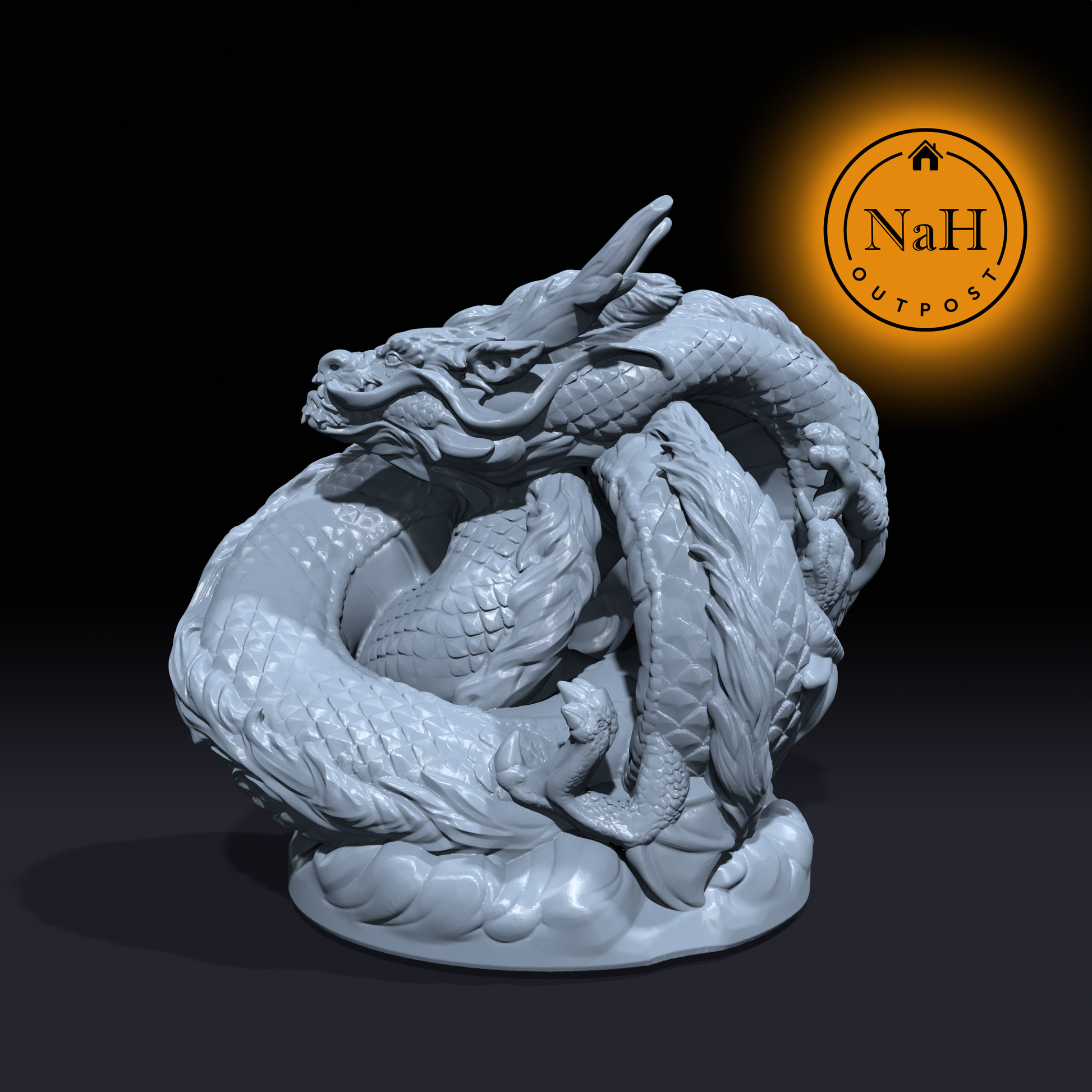 Oakthrone, the Forest Sovereign | Imperial Forest Dragon | Oriental Dragon Miniature for Tabletop games like D&D and War Gaming
