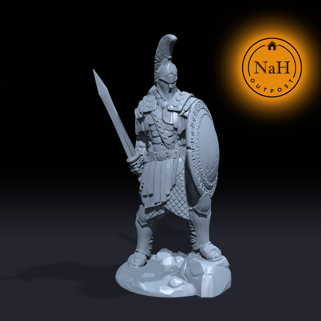 Leonidas, the Phalanx Commander | Udaeus | Pantheon Warrior | Miniature for Tabletop games like D&D and War Gaming