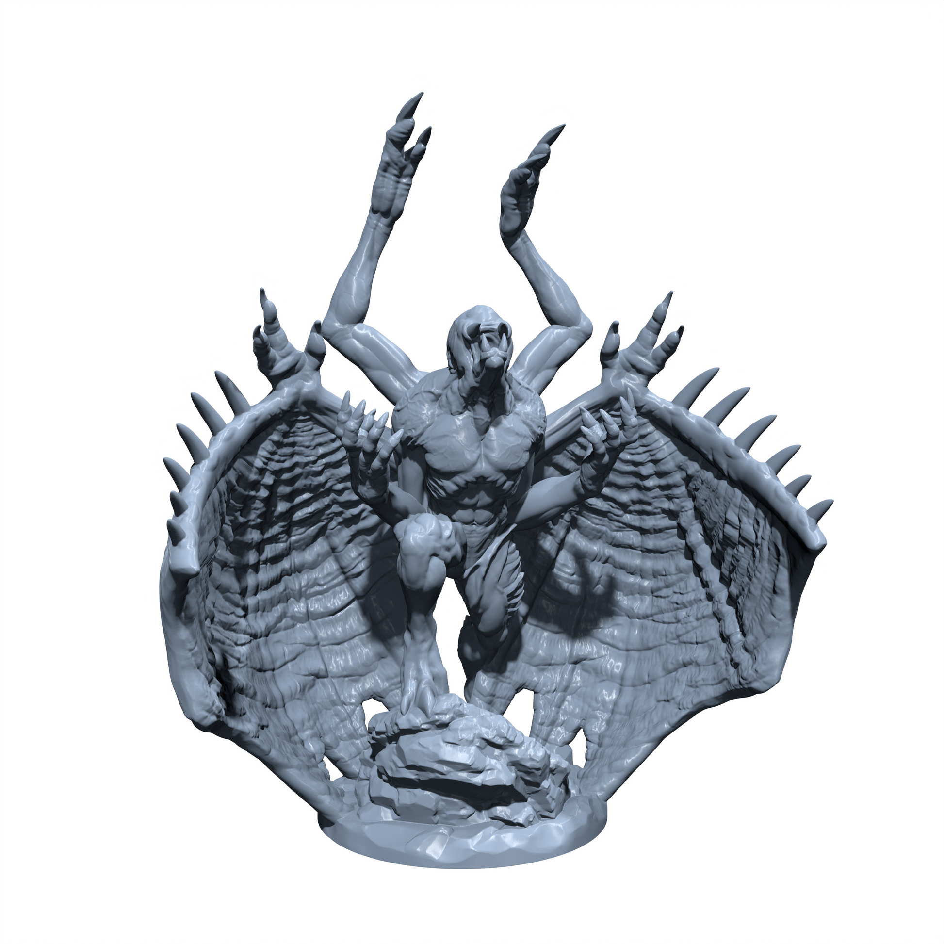 Gristlestone, the Petrified Stalker | Primeval Vampire | Four-Armed Gargoyle Miniature for Tabletop games like D&D and War Gaming