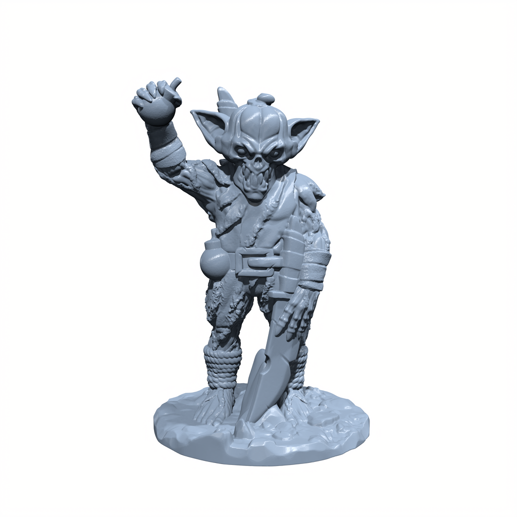 Fizzleblast, the Fire Gourd | Pumpkin Goblin Miniature for Tabletop games like D&D and War Gaming