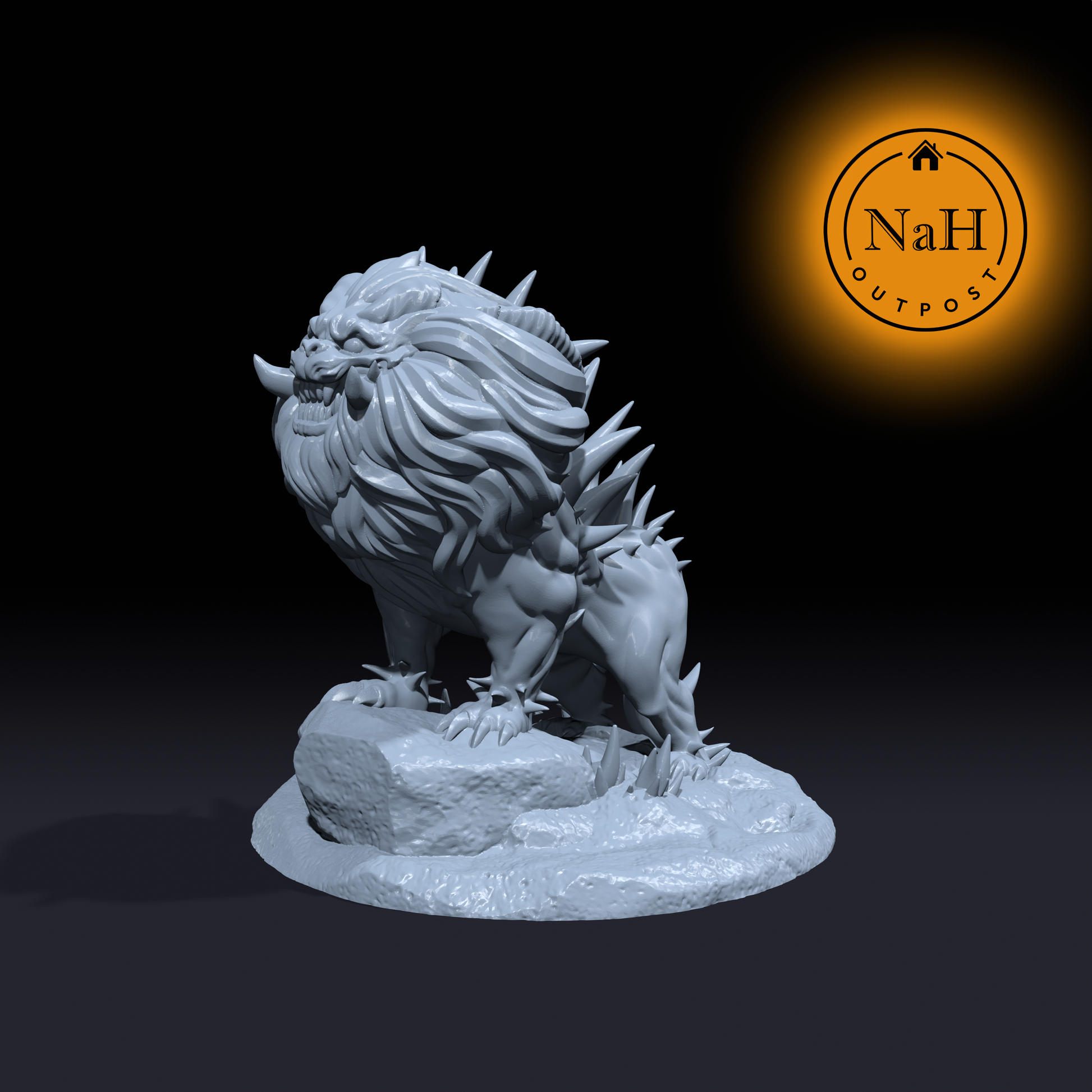 Cinderpelt, the Razorbeast | Fiend-Bred Animal | Quill Cat | Miniature for Tabletop games like D&D and War Gaming