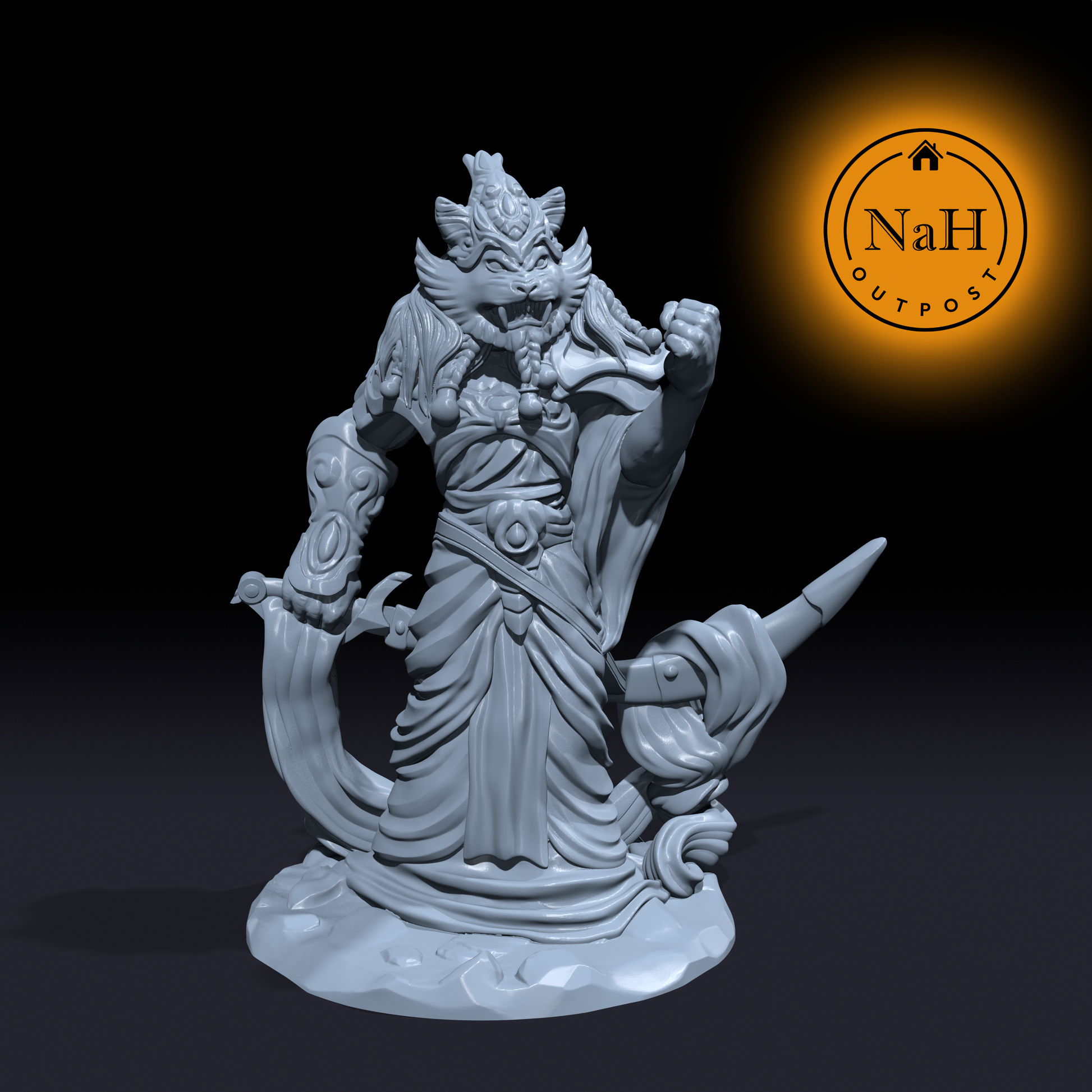 Shere Kahn, the Tiger Demon | Rakshasa Miniature for Tabletop games like D&D and War Gaming