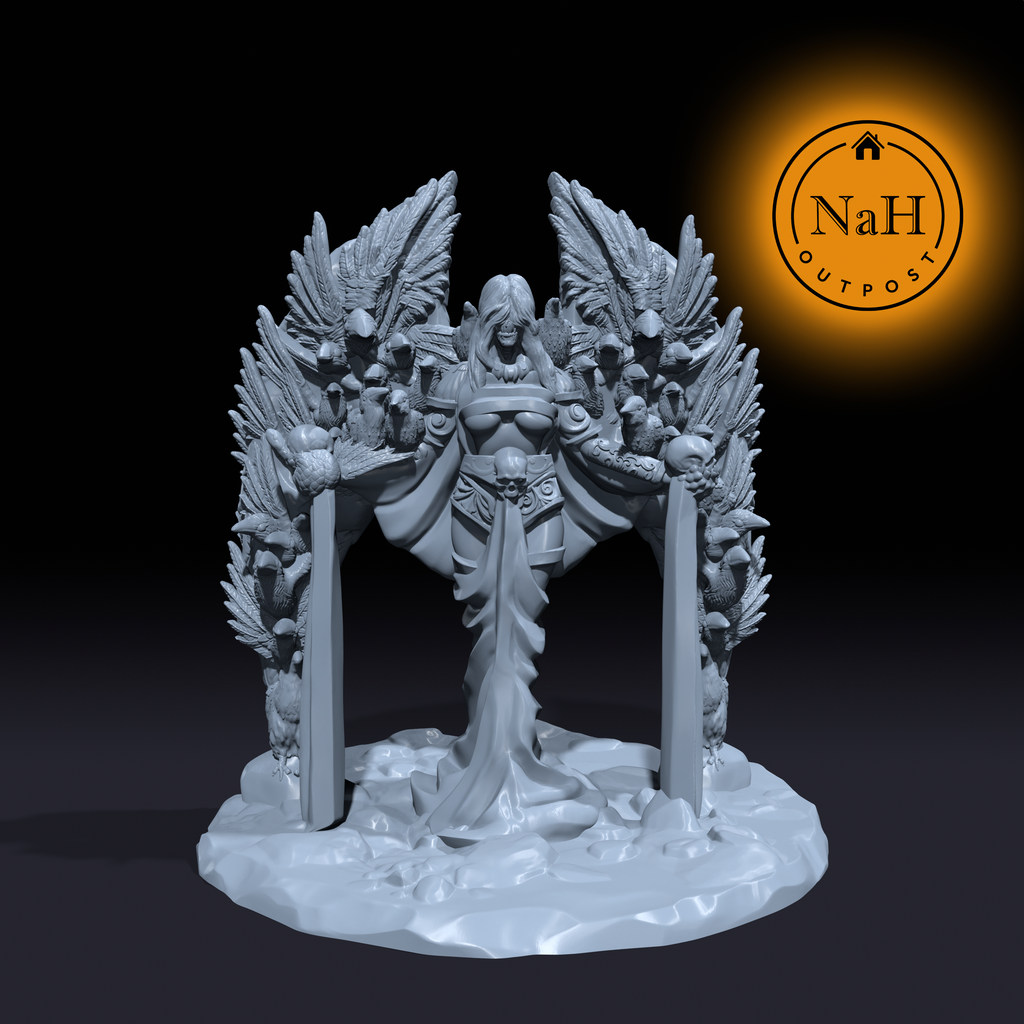 Seraphina, the Raven Crone | Raven Witch | Raven Queen Miniature for Tabletop games like D&D and War Gaming